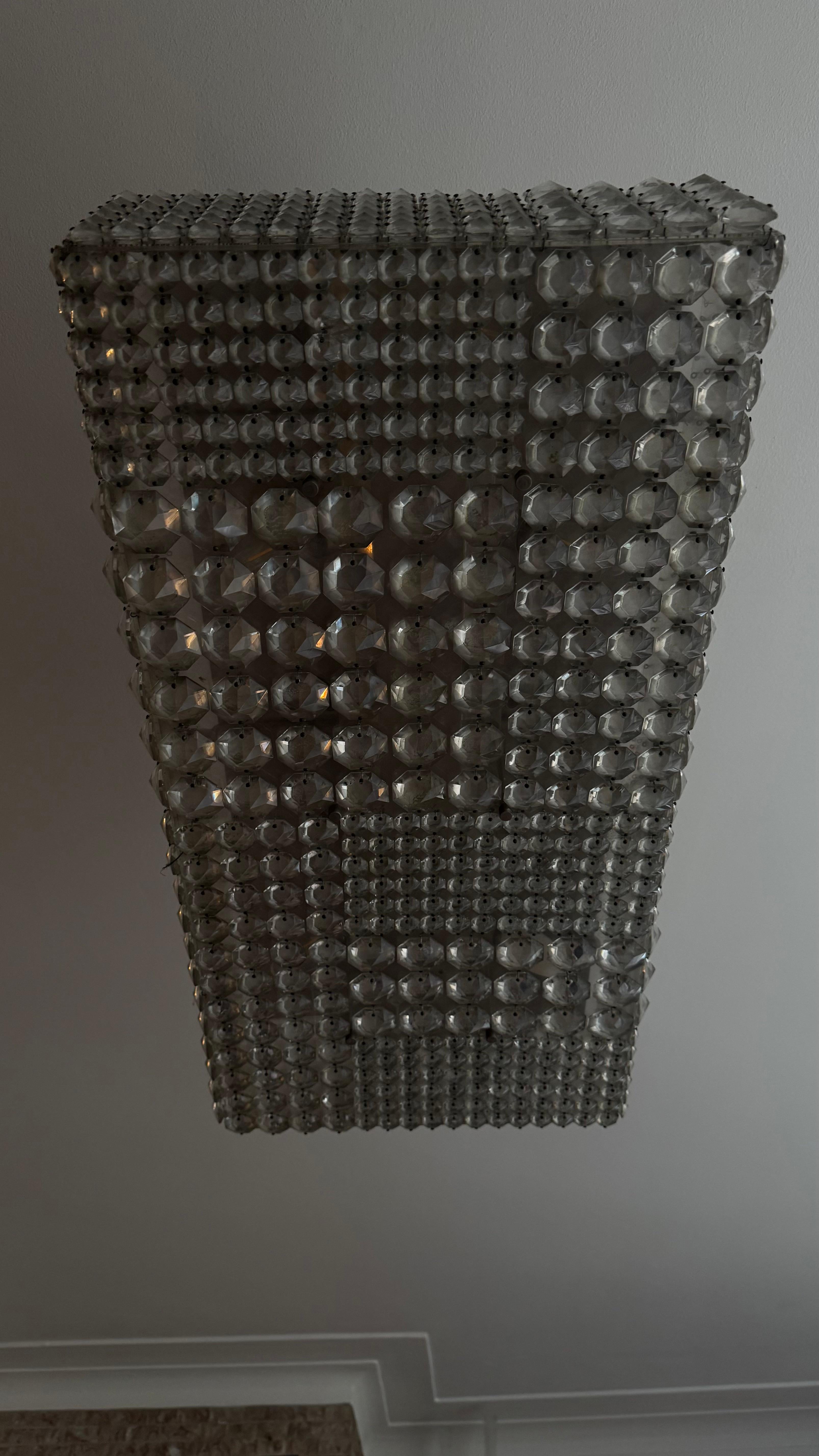 Magnifique Rare Large Rectangular Crystal Chandelier by Bakalowits in vendita 4