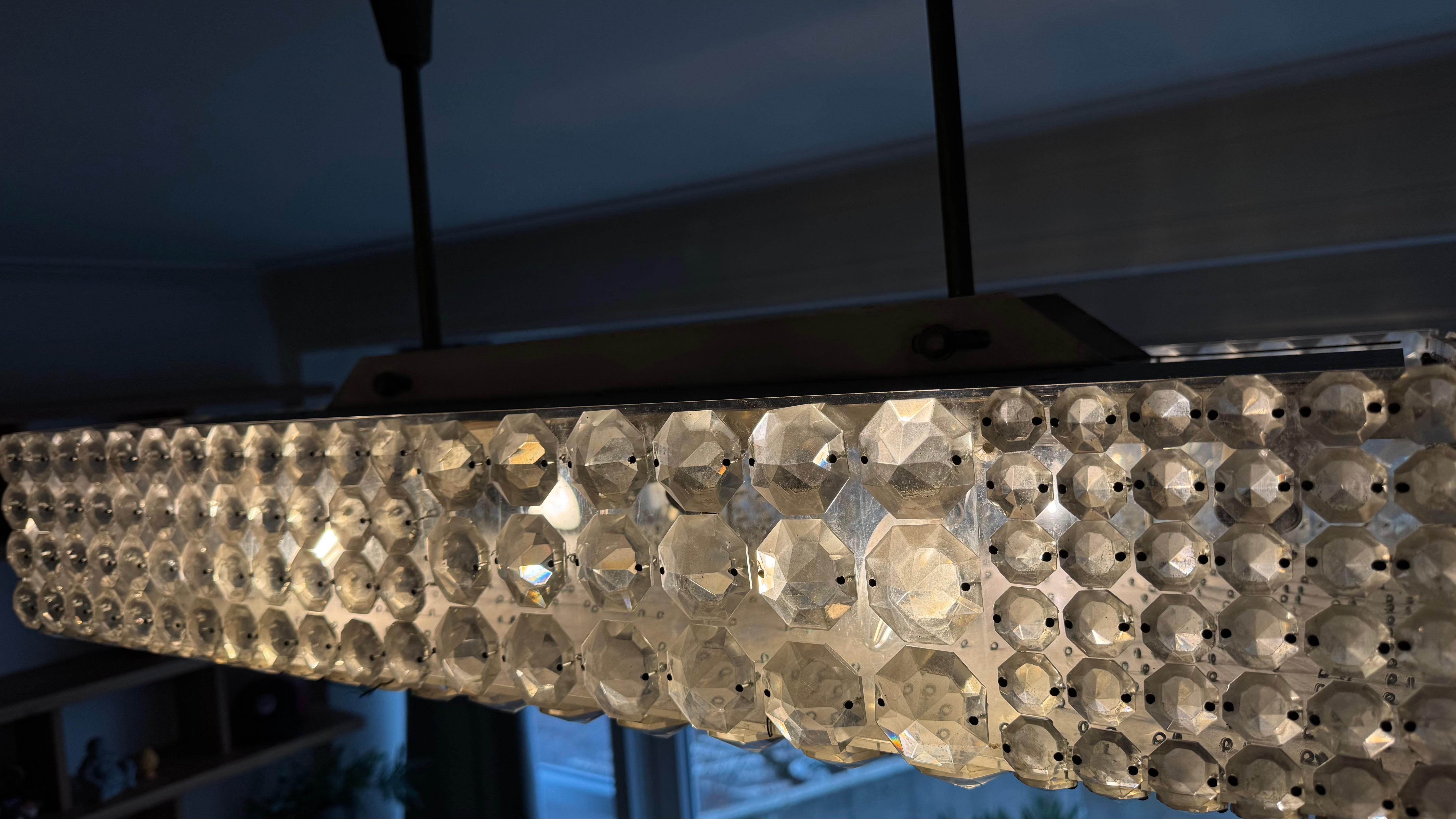 Magnifique Rare Large Rectangular Crystal Chandelier by Bakalowits in vendita 5