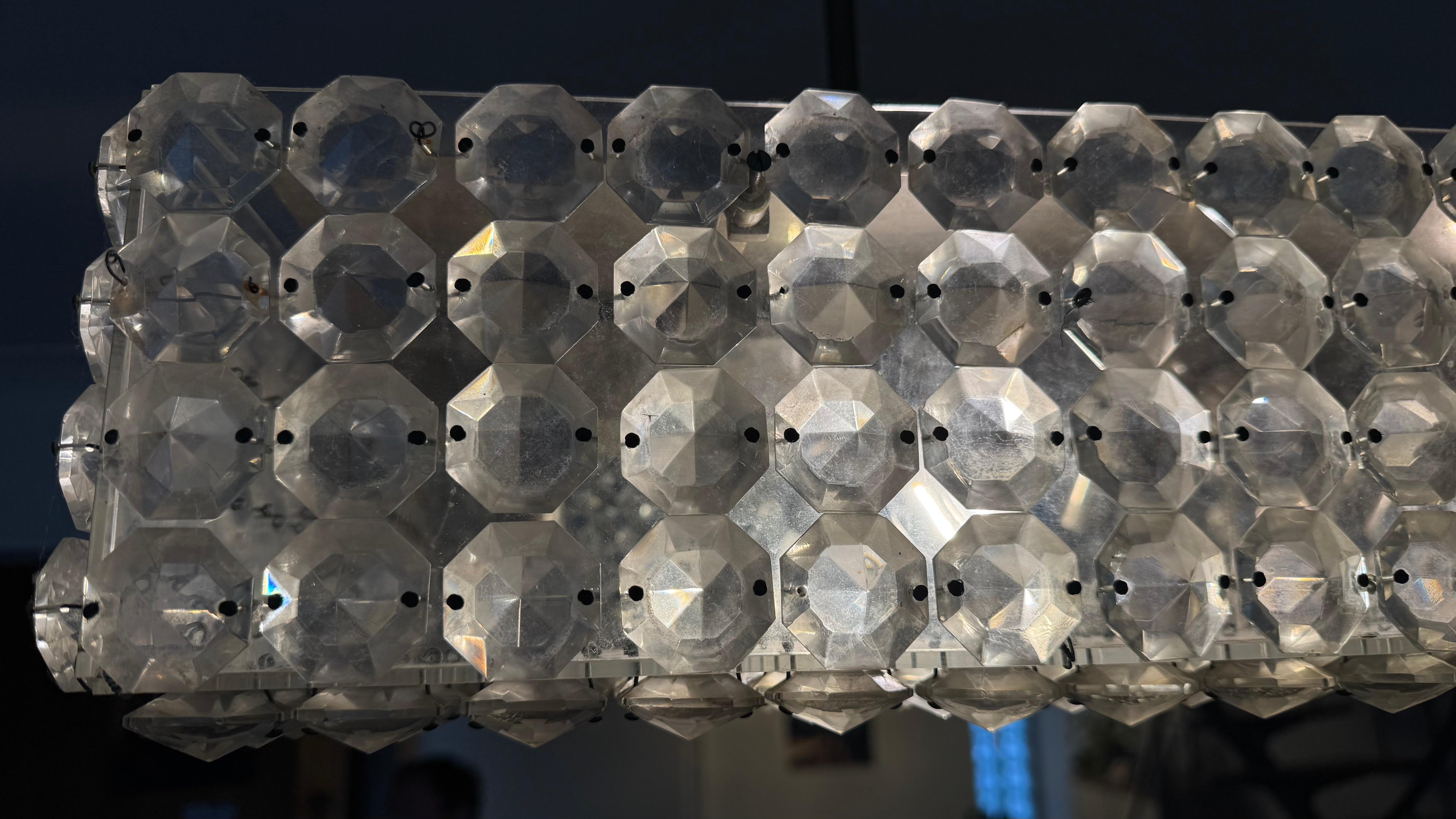 Magnifique Rare Large Rectangular Crystal Chandelier by Bakalowits in vendita 8