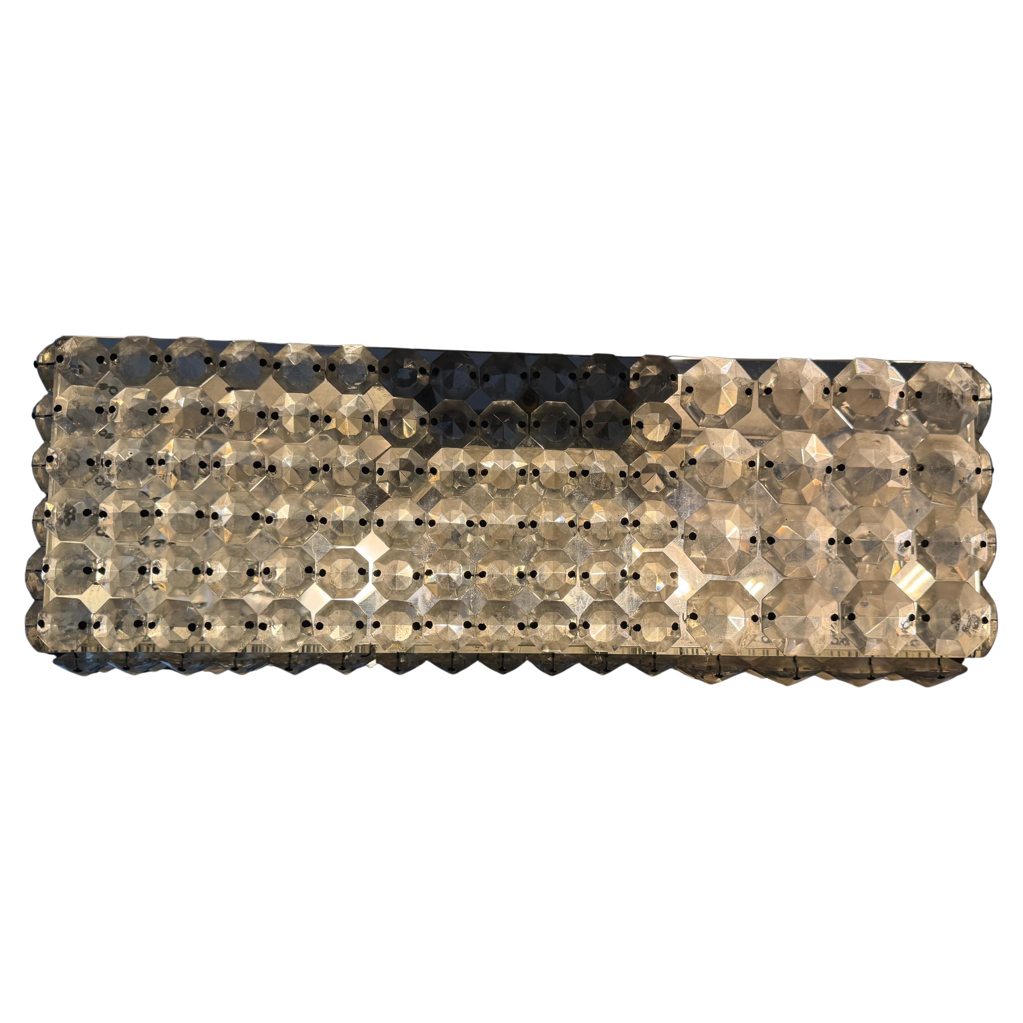 Hollywood Regency Magnifique Rare Large Rectangular Crystal Chandelier by Bakalowits in vendita