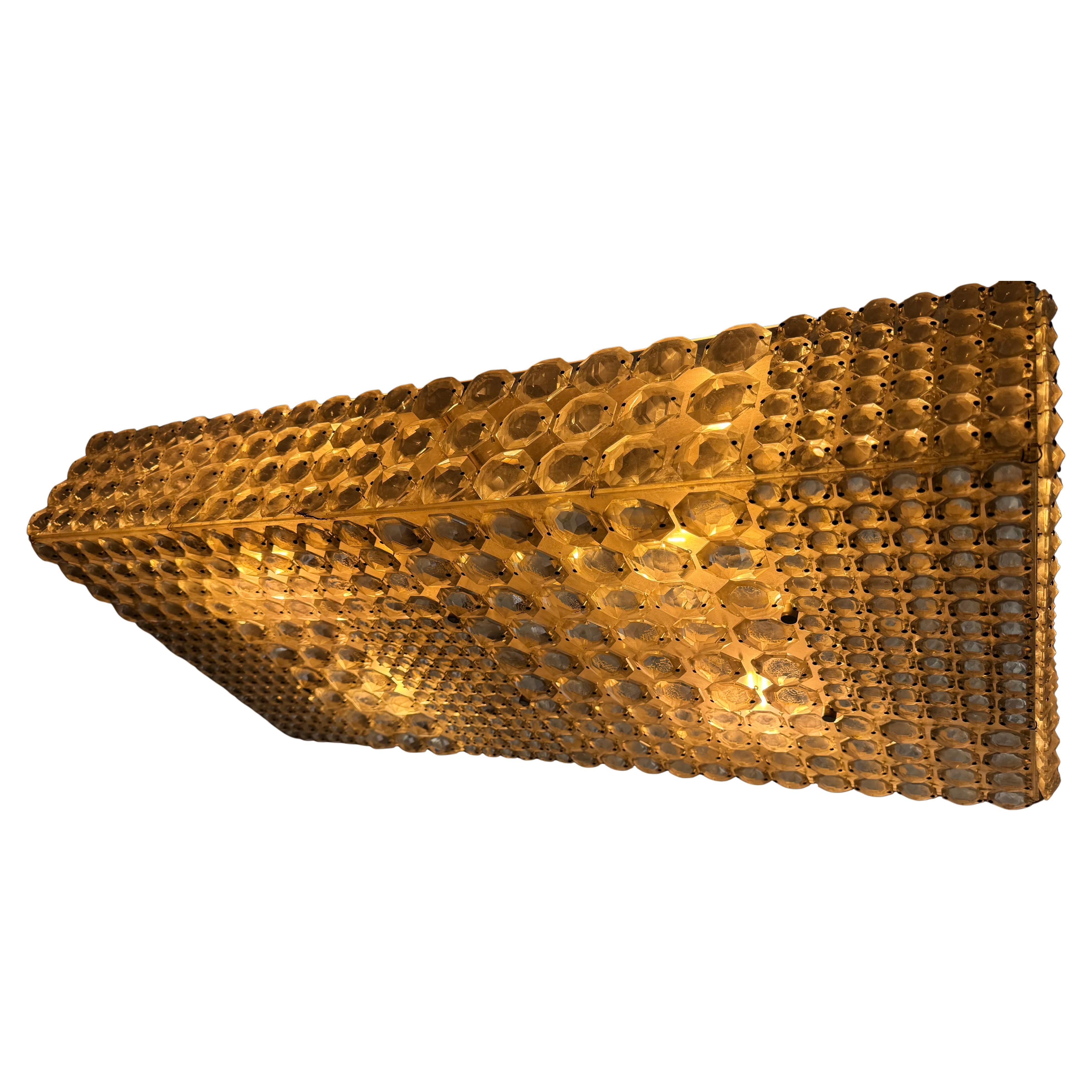 Magnifique Rare Large Rectangular Crystal Chandelier by Bakalowits In condizioni buone in vendita a Antwerp, BE