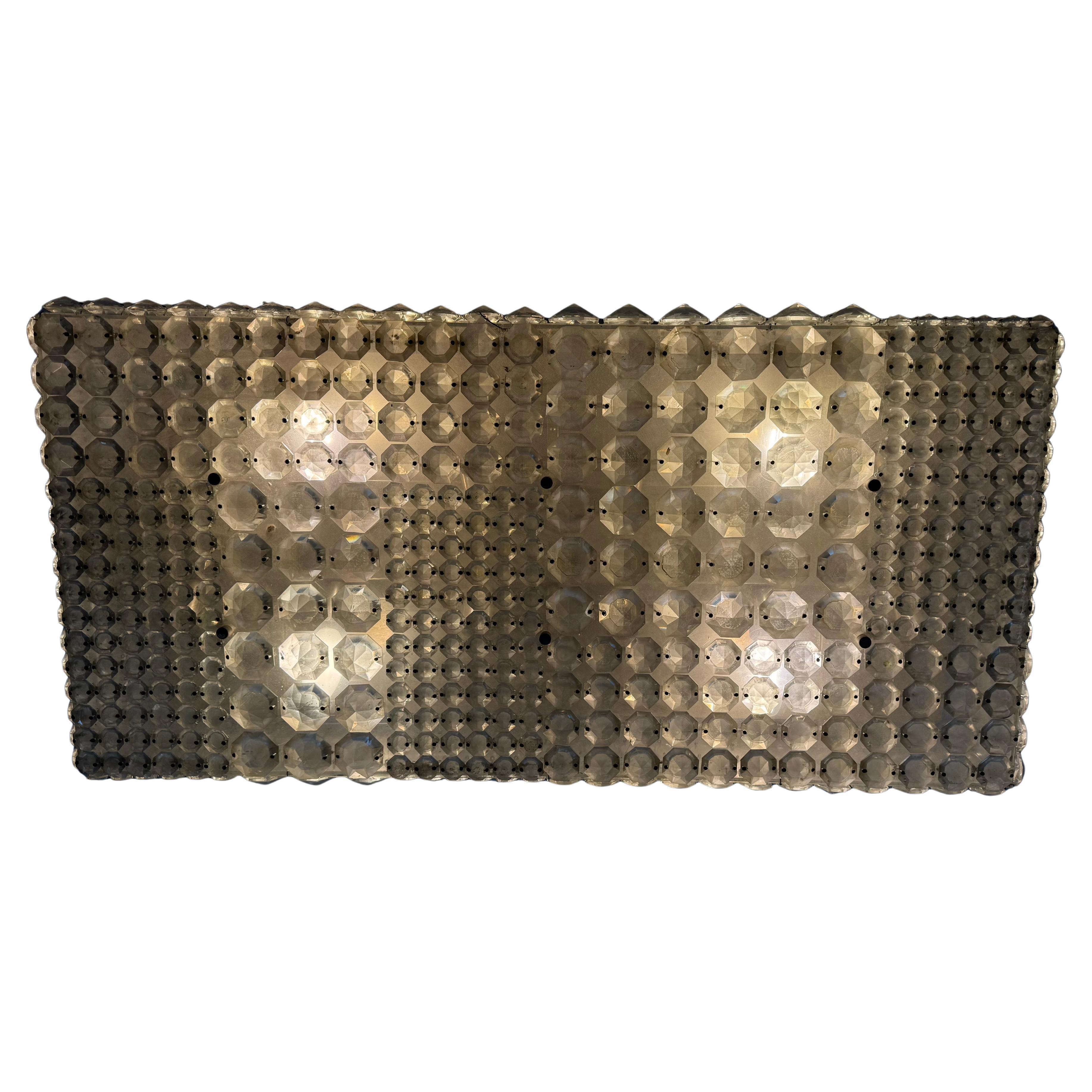 Metà XX secolo Magnifique Rare Large Rectangular Crystal Chandelier by Bakalowits in vendita