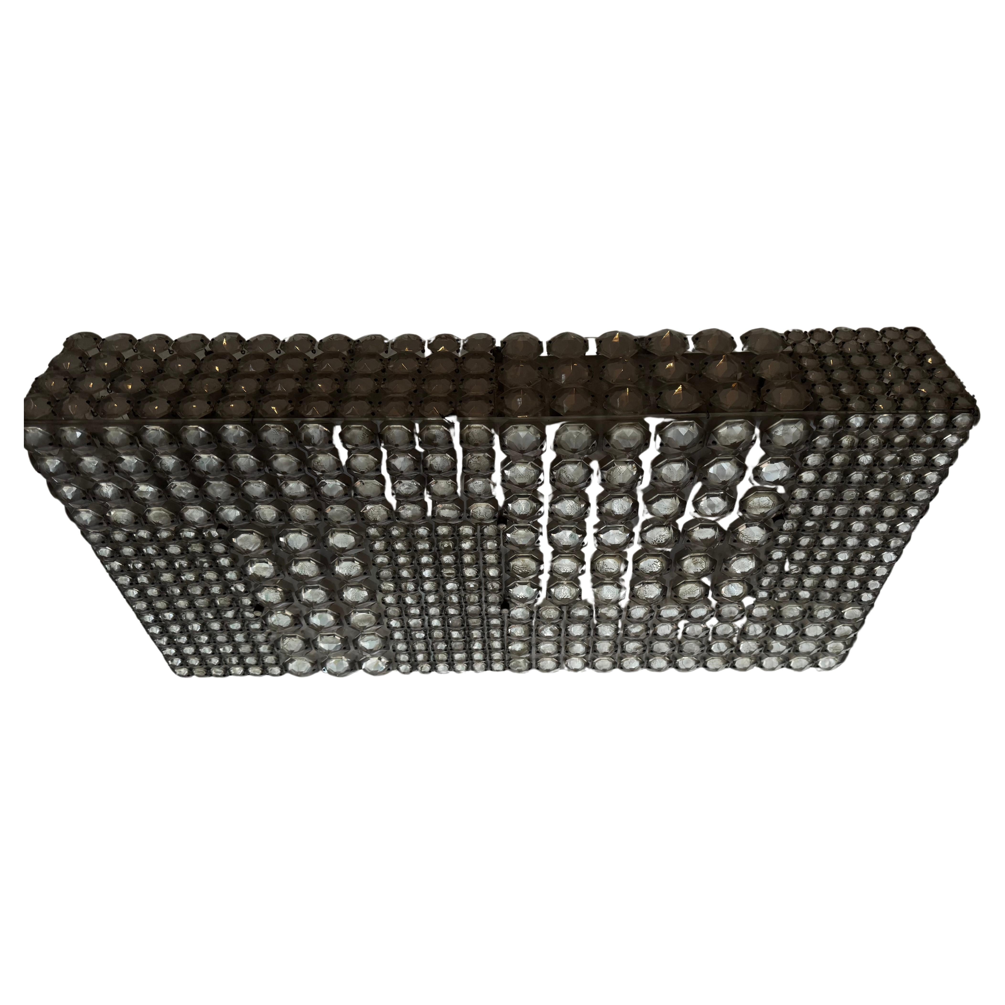 Magnifique Rare Large Rectangular Crystal Chandelier by Bakalowits in vendita 1