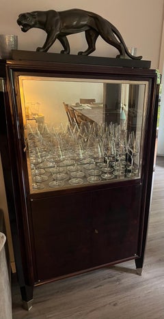 Magnifique vitrine Art-Déco en palissandre de Rio de Maurice Rinck