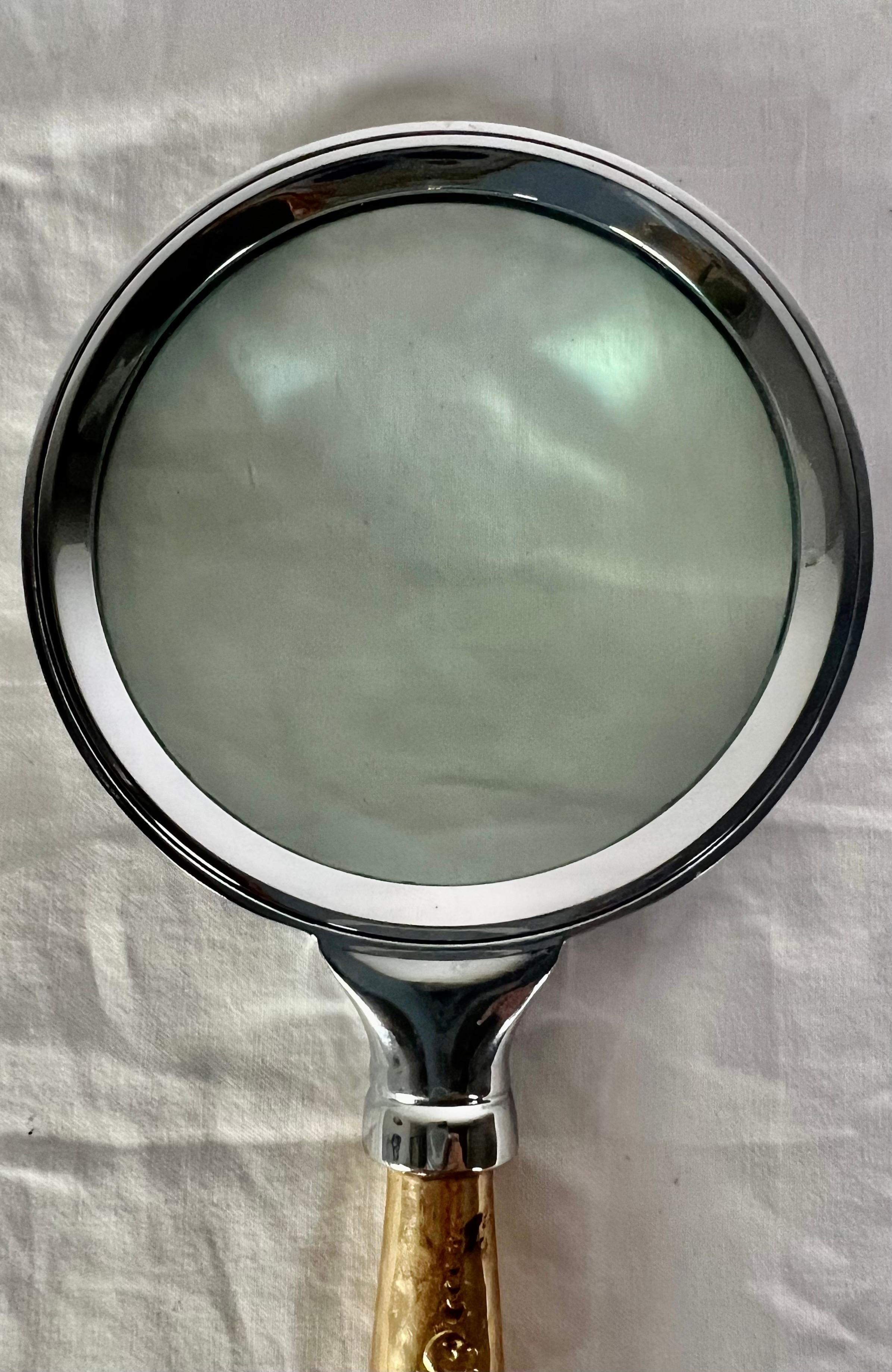 Victorian Magnifying Glass Made w/ 19th Century Parasol Handle For Sale
