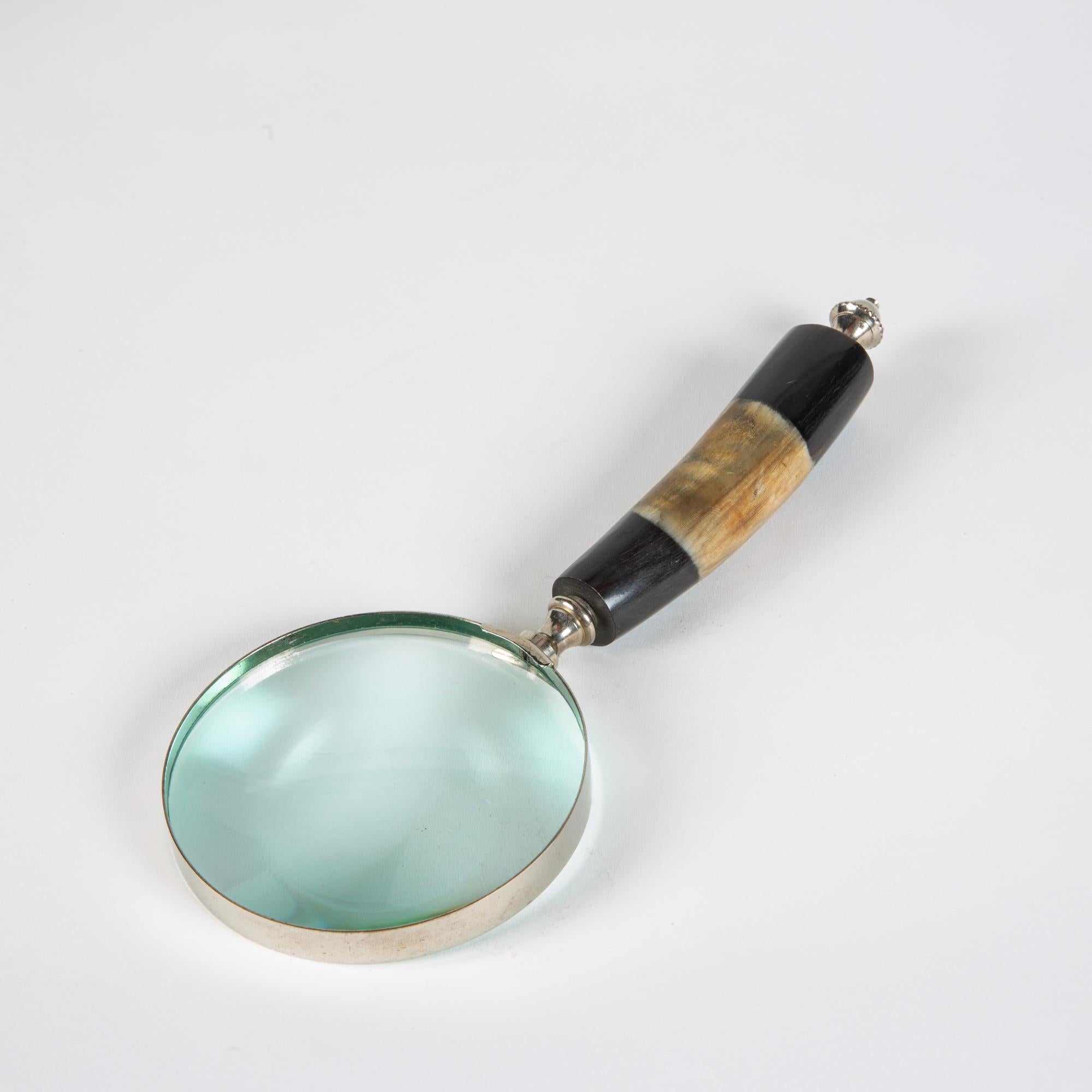 20th Century Magnifying Glass with Polished Horn Handle