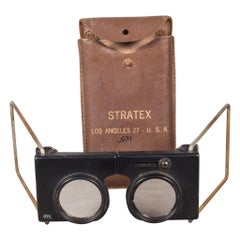 Magnifying Map Reader and Leather Case, circa 1940