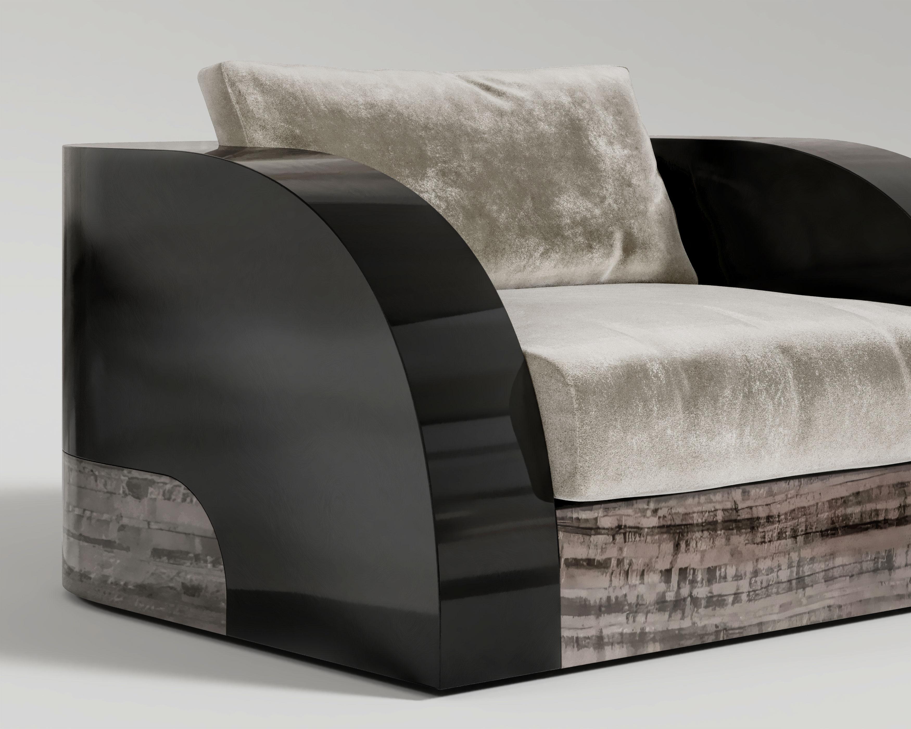 Magno Clubsessel aus schwarzem Lack und Eukalyptus von Palena Furniture im Zustand „Neu“ im Angebot in Istanbul, TR