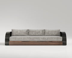 Magno Sofa in Walnut and Black Lacquer by Palena Furniture