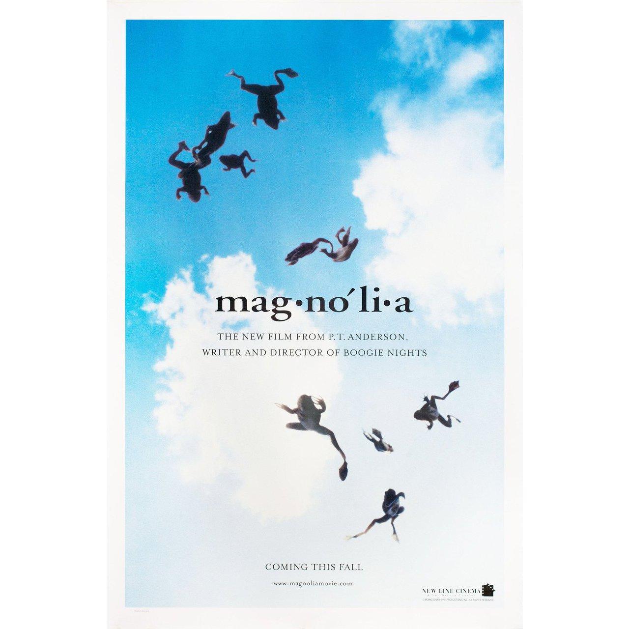 Original 1999 U.S. one sheet poster for the film Magnolia directed by Paul Thomas Anderson with Julianne Moore / William H. Macy / John C. Reilly / Tom Cruise. Very good-fine condition, rolled. Please note: the size is stated in inches and the