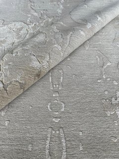 "Magnolia" Abstract Contemporary Rug in Himalayan Wool and Chinese Silk
