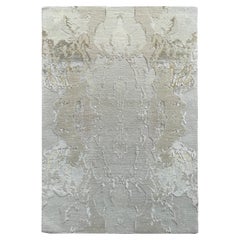 "Magnolia" Abstract Contemporary Rug in Himalayan Wool and Chinese Silk