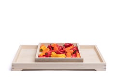 White Magnolia Wood and Brass Tray for Barware or display by Alabama Sawyer