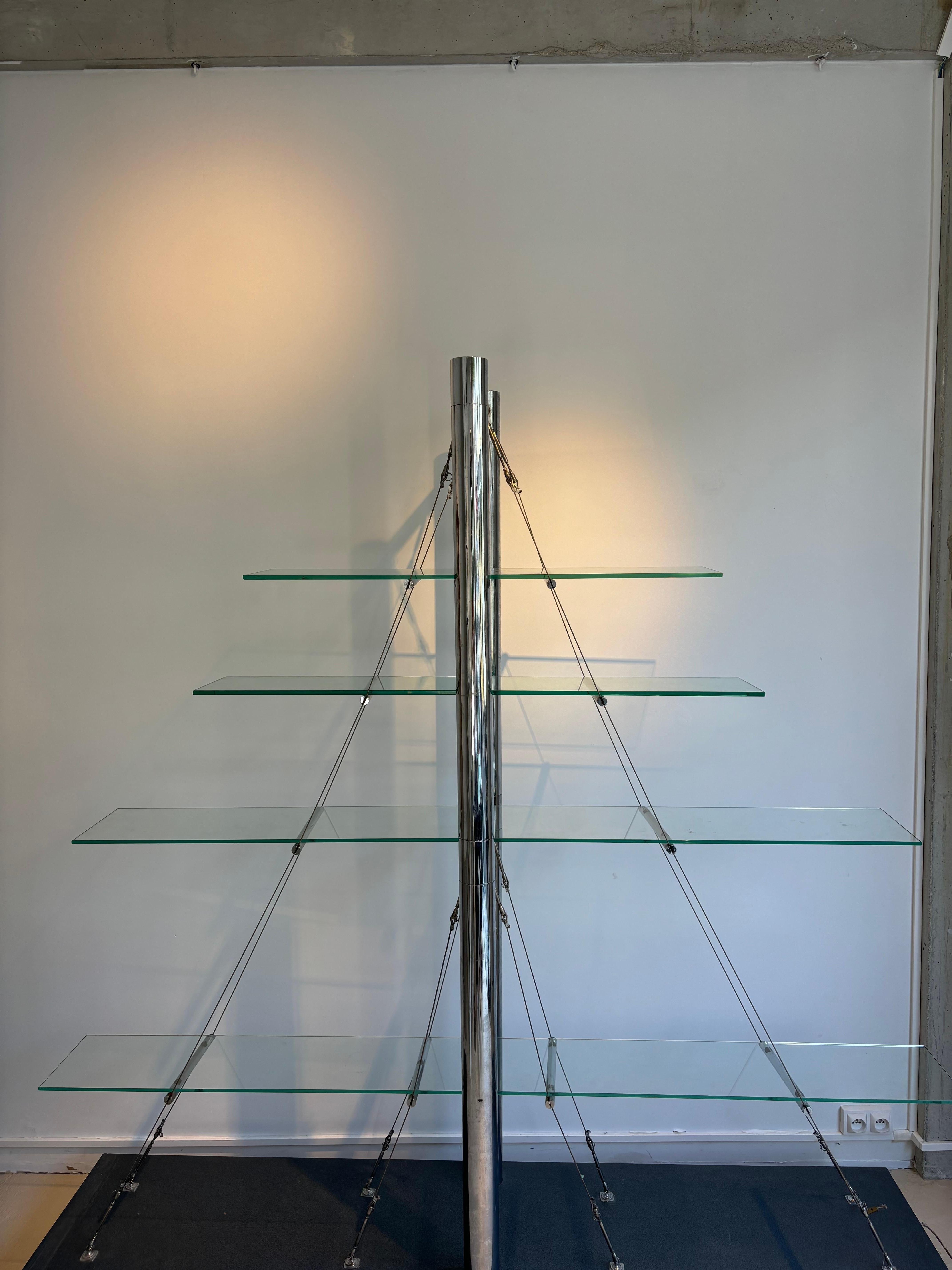 Acciaio inossidabile Magnolia bookcase by Andrea Branzi, 1983 in vendita