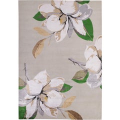 Magnolia Ice Hand-Knotted 10x8 Rug in Wool and Silk by Vivienne Westwood