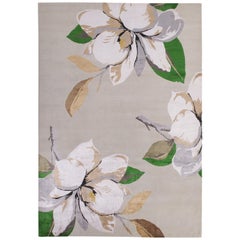 Magnolia Ice Hand-Knotted Area Rug in Wool and Silk by Vivienne Westwood