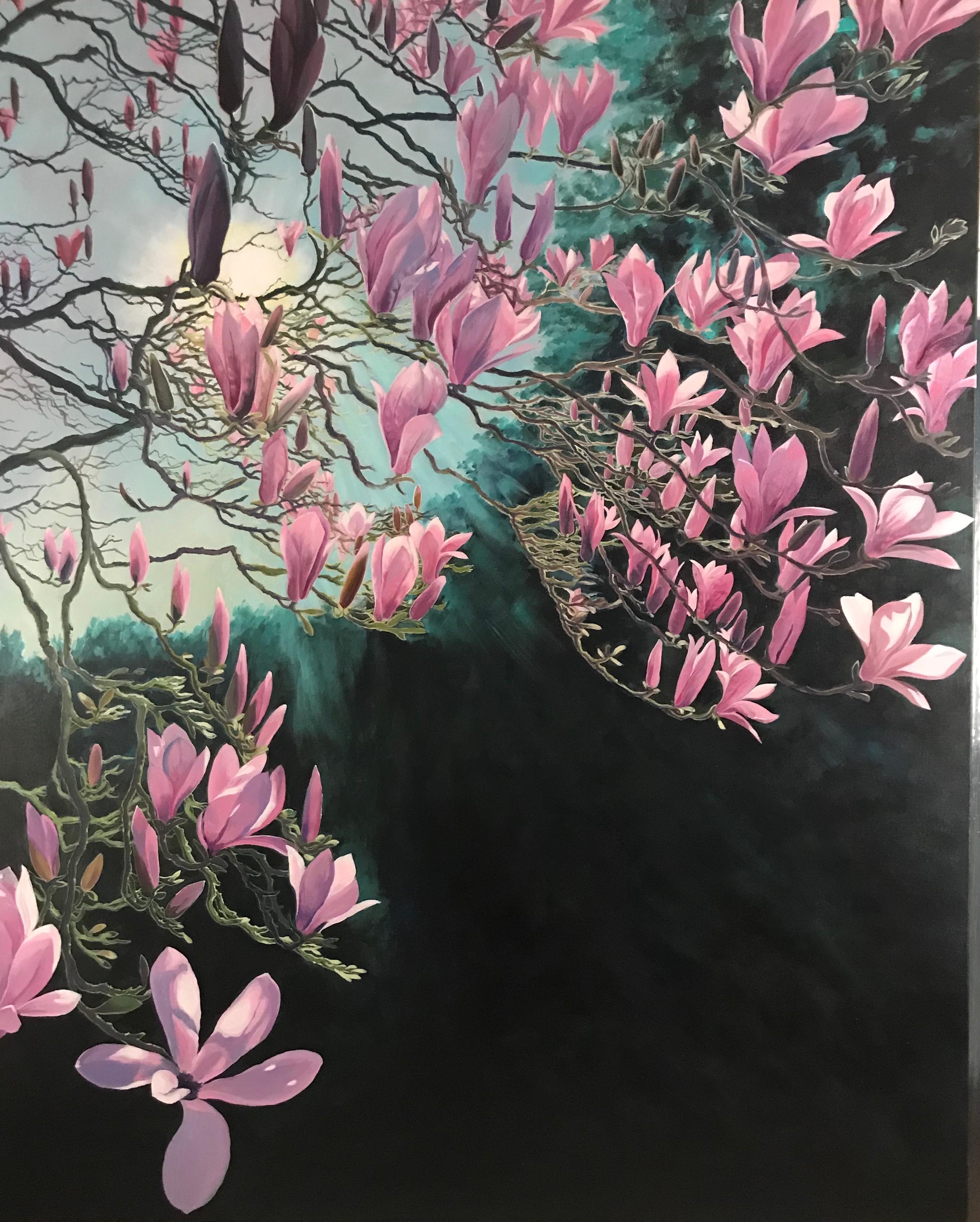 Other Magnolia Passion, Contemporary Landscape Painting For Sale