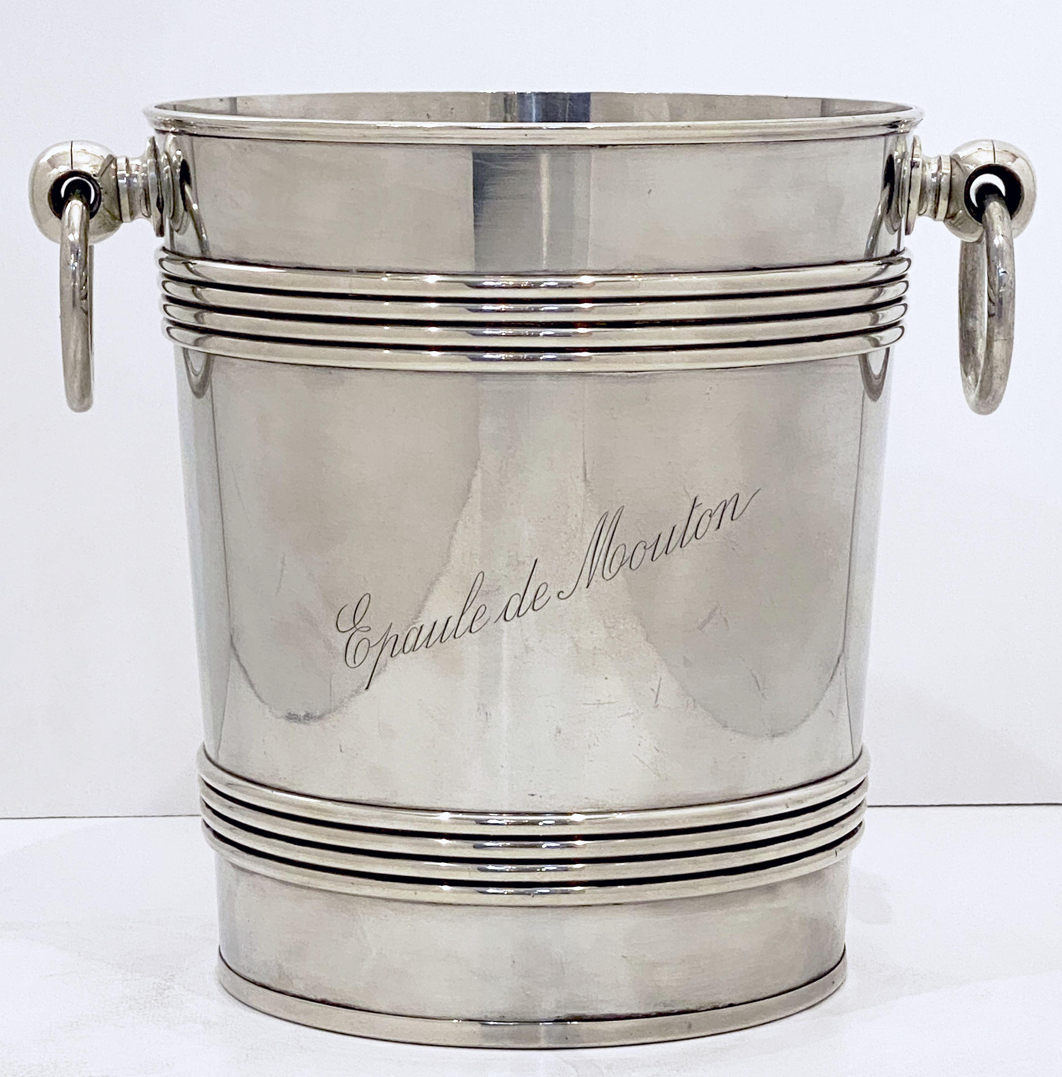 Magnum-Sized French Ice Bucket or Wine or Champagne Cooler, Epaule De Mouton In Good Condition In Austin, TX