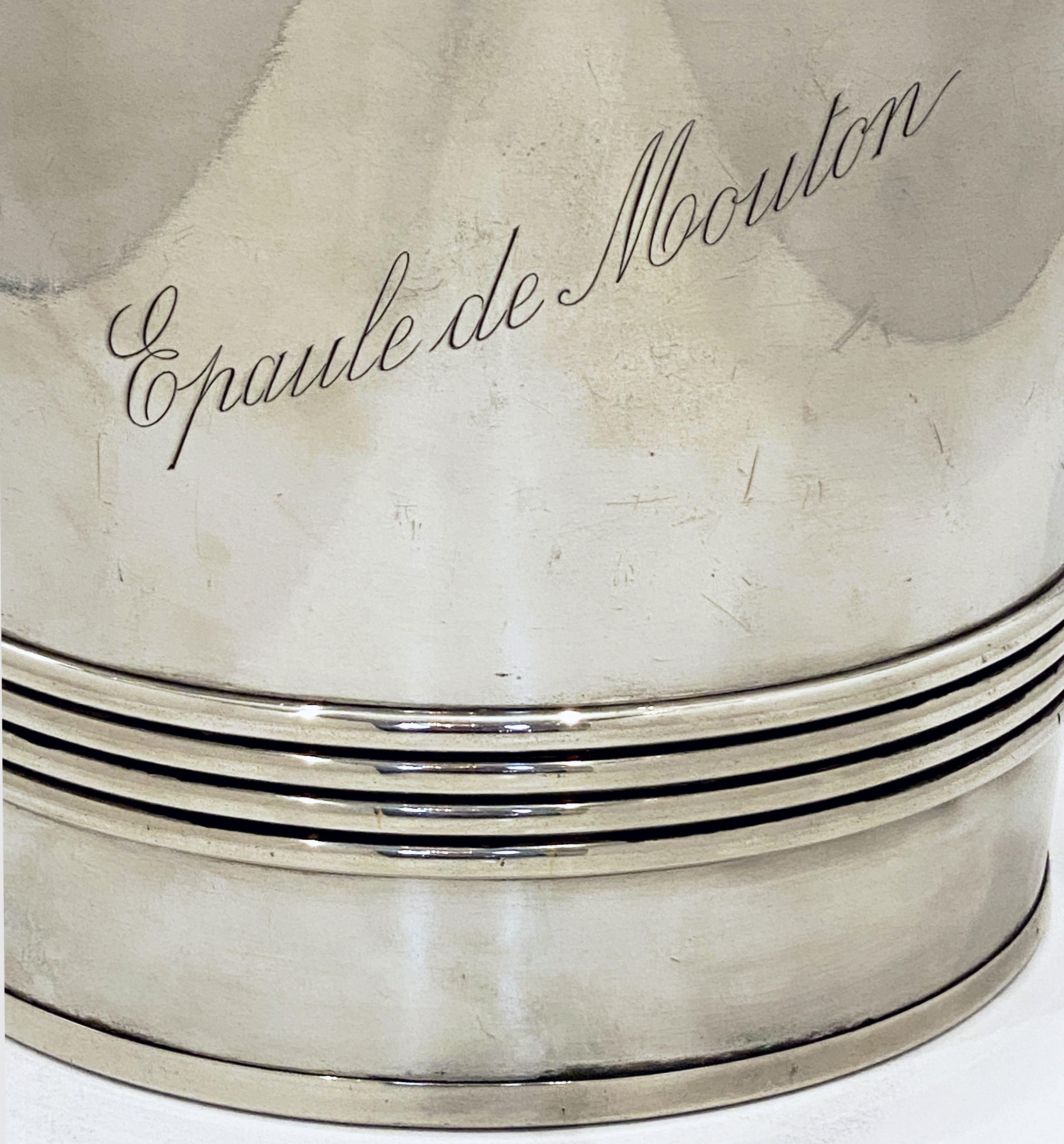 Magnum-Sized French Ice Bucket or Wine or Champagne Cooler, Epaule De Mouton 1