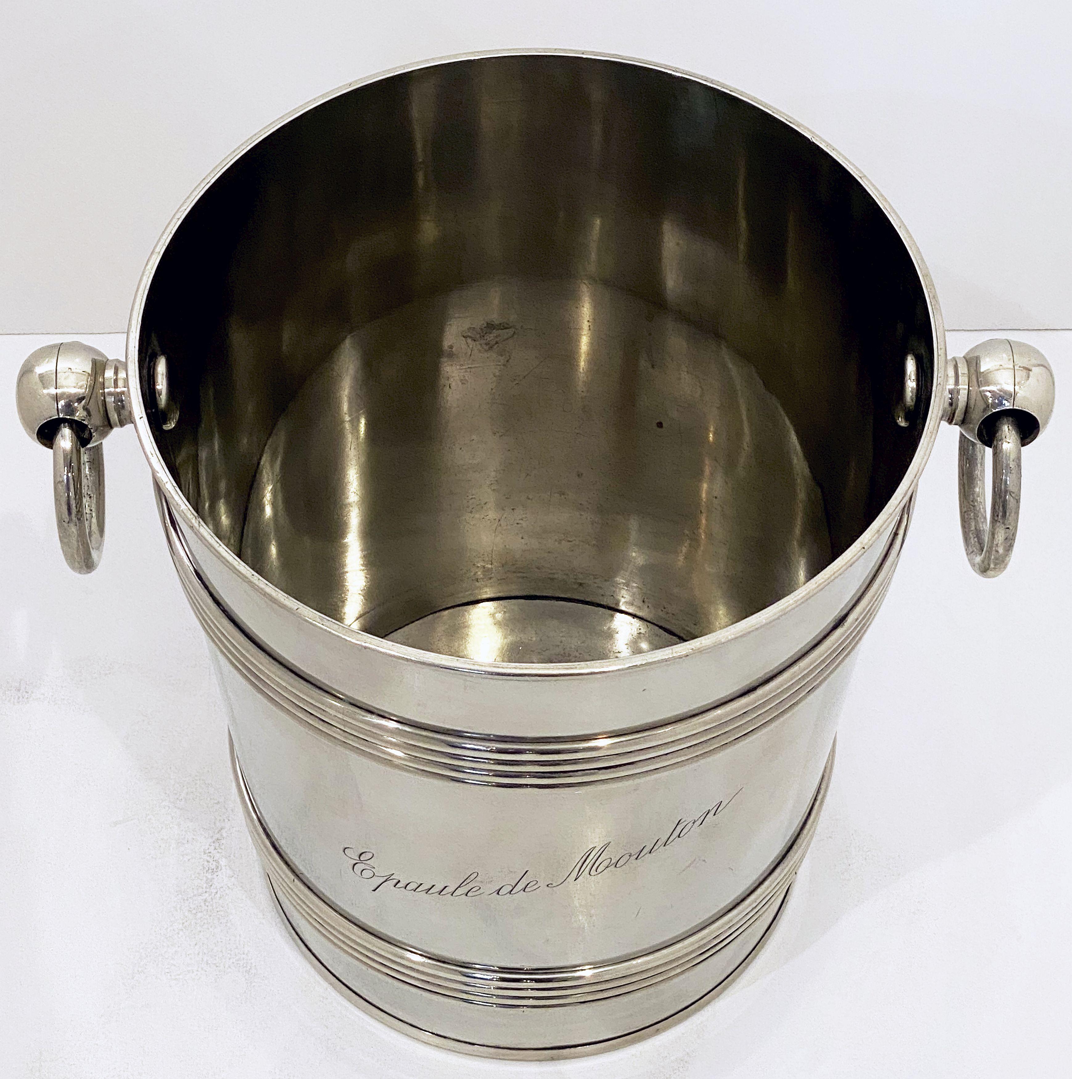 Magnum-Sized French Ice Bucket or Wine or Champagne Cooler, Epaule De Mouton 3