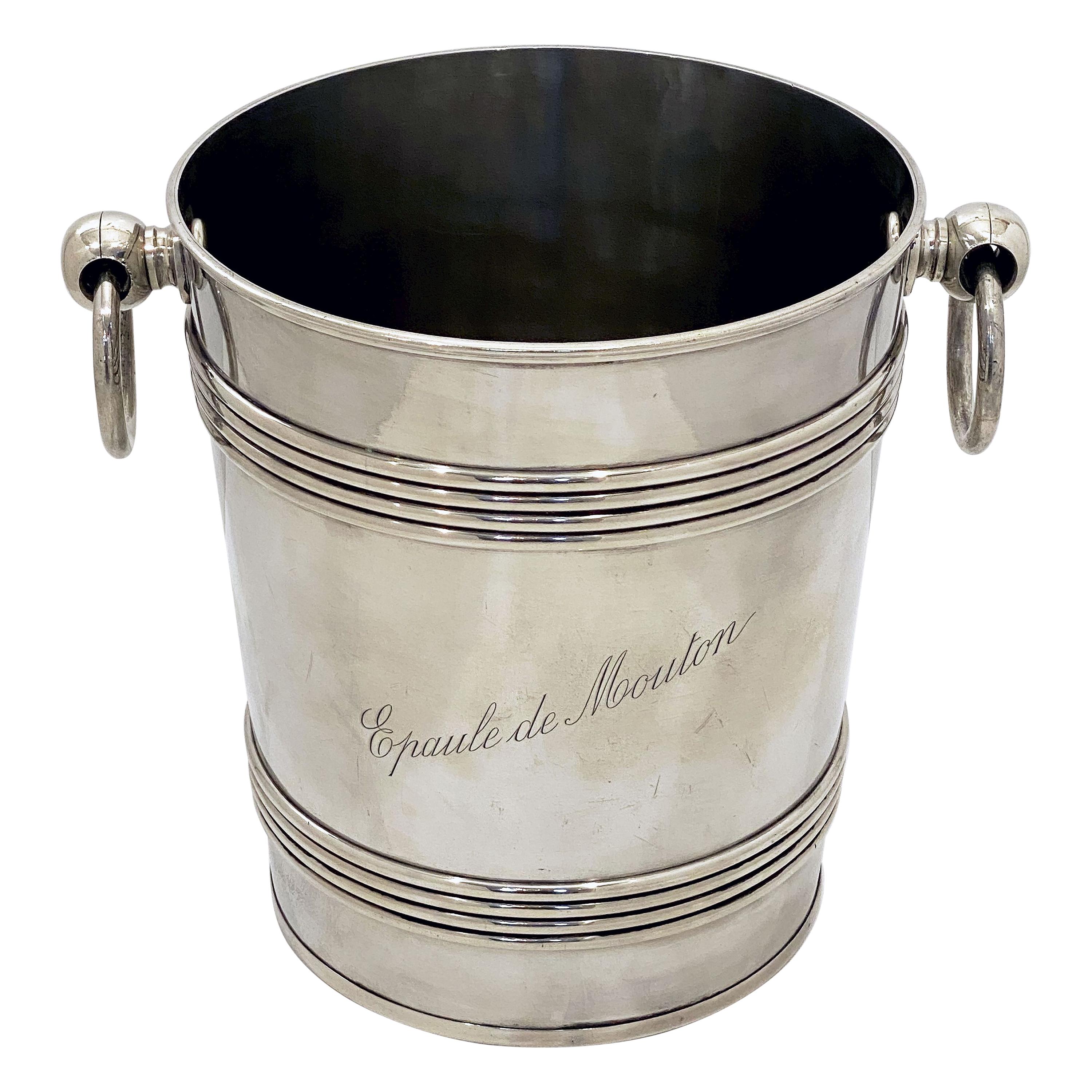 Magnum-Sized French Ice Bucket or Wine or Champagne Cooler, Epaule De Mouton