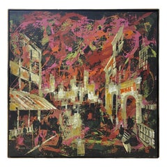 Magnus Engstrom Signed Swedish California Artist Mid-Century Modern Oil Painting
