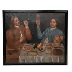 Magnus Jørgensen – Two Gentlemen at a Well-Laid Table, Signed 1724