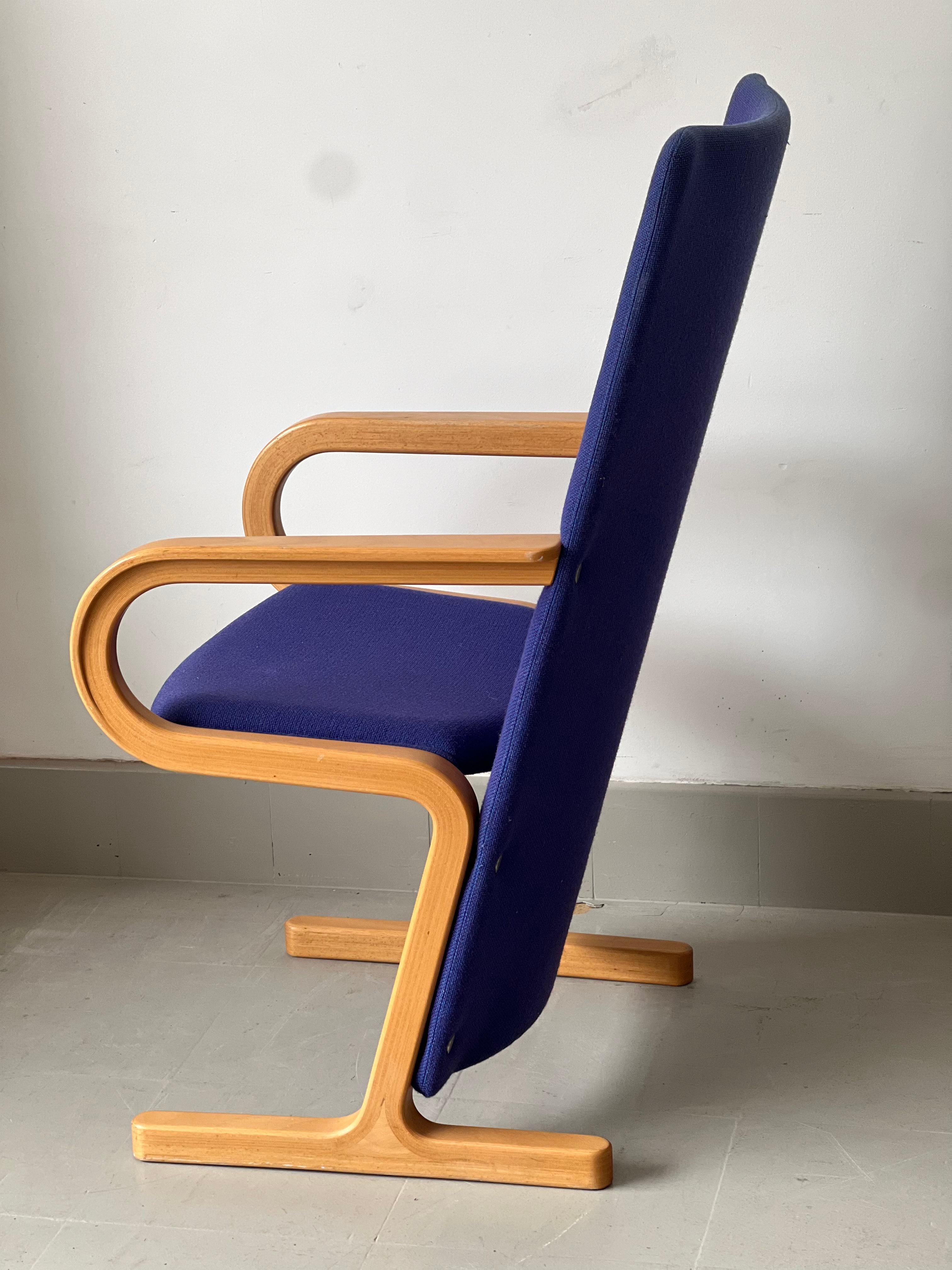 Magnus Olesen blue chair, probably by Rud Thygesen & Johnny Sørensen, Denmark For Sale 4