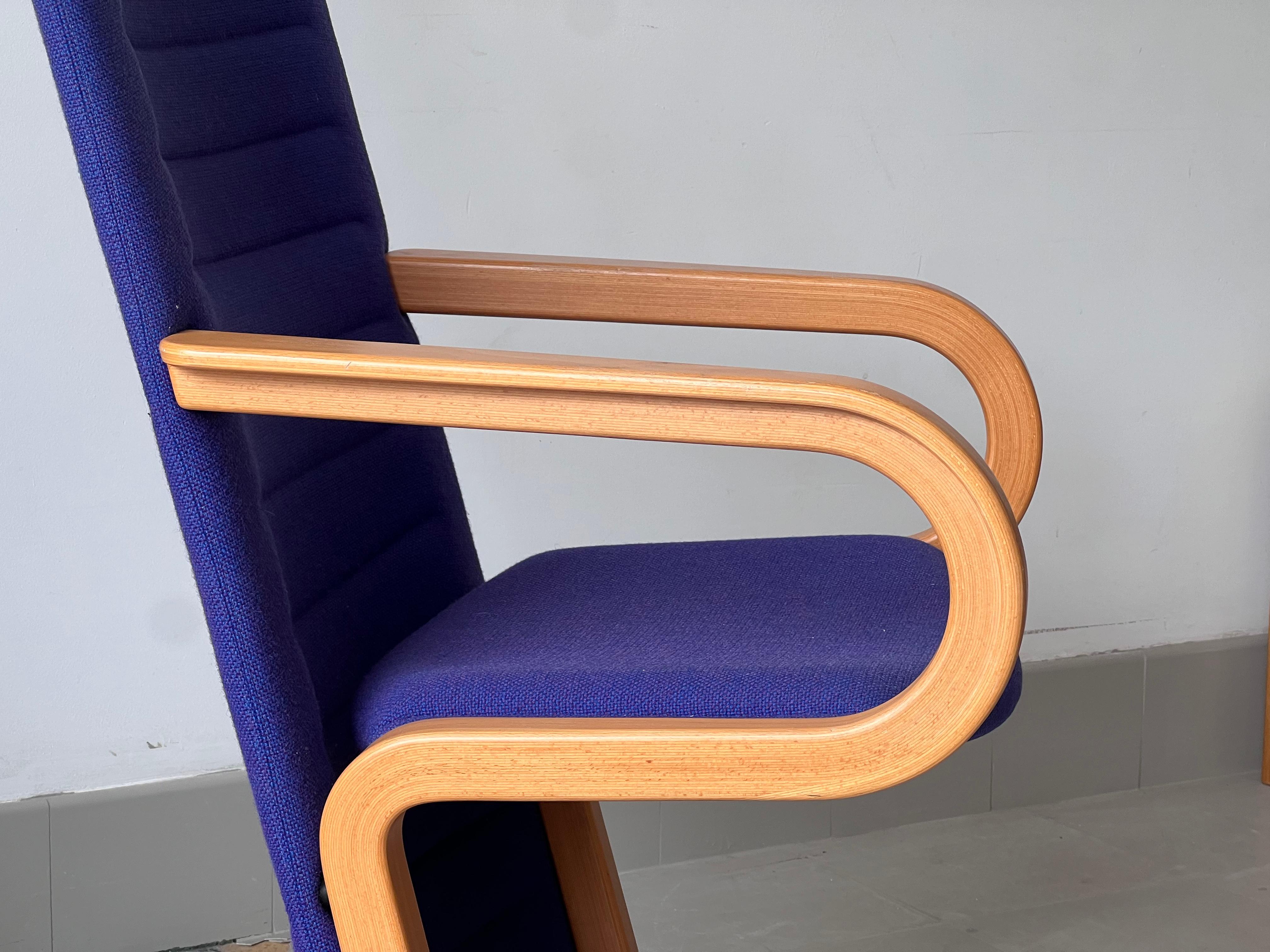 Magnus Olesen blue chair, probably by Rud Thygesen & Johnny Sørensen, Denmark For Sale 5