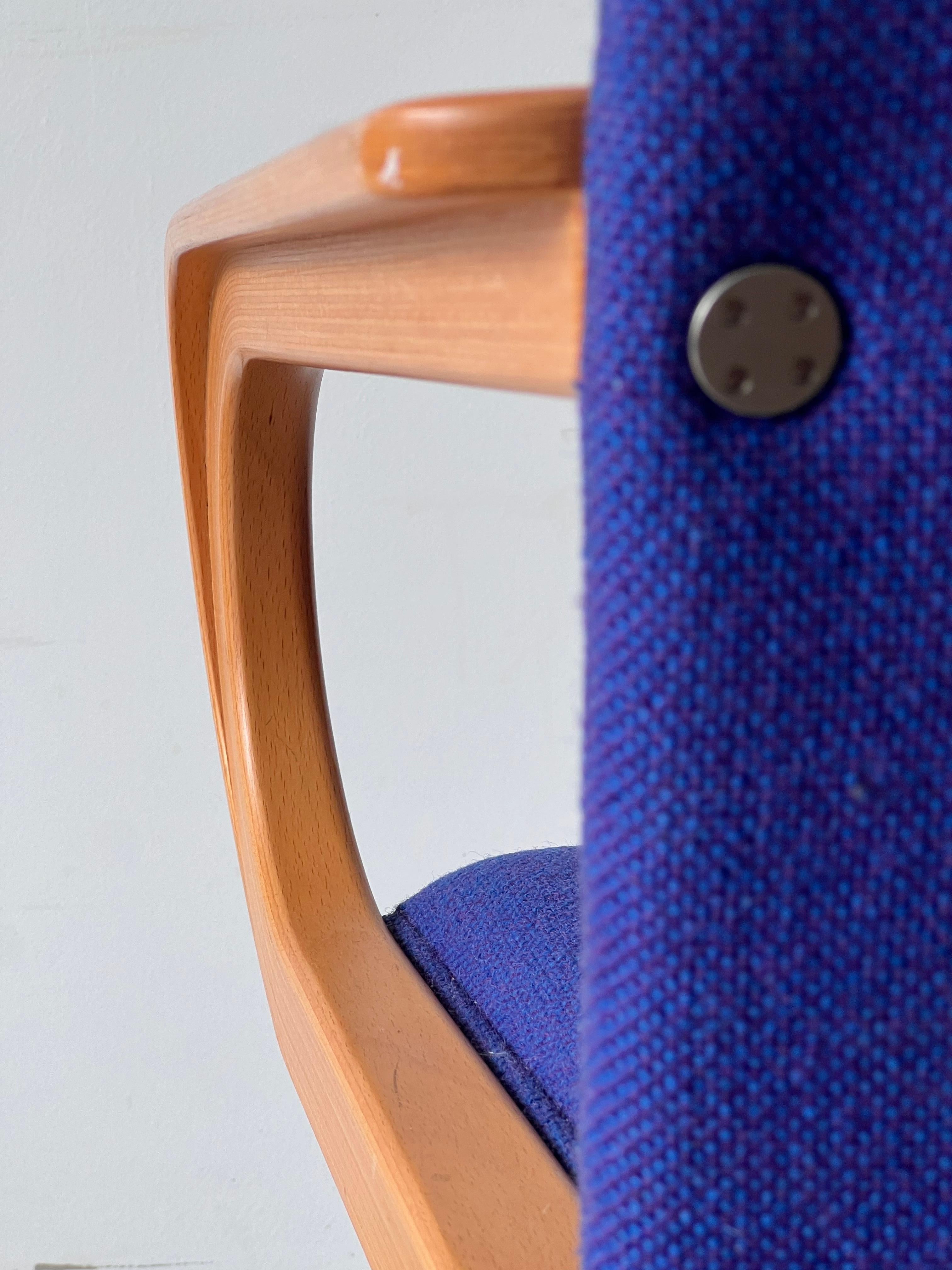 Magnus Olesen blue chair, probably by Rud Thygesen & Johnny Sørensen, Denmark For Sale 8
