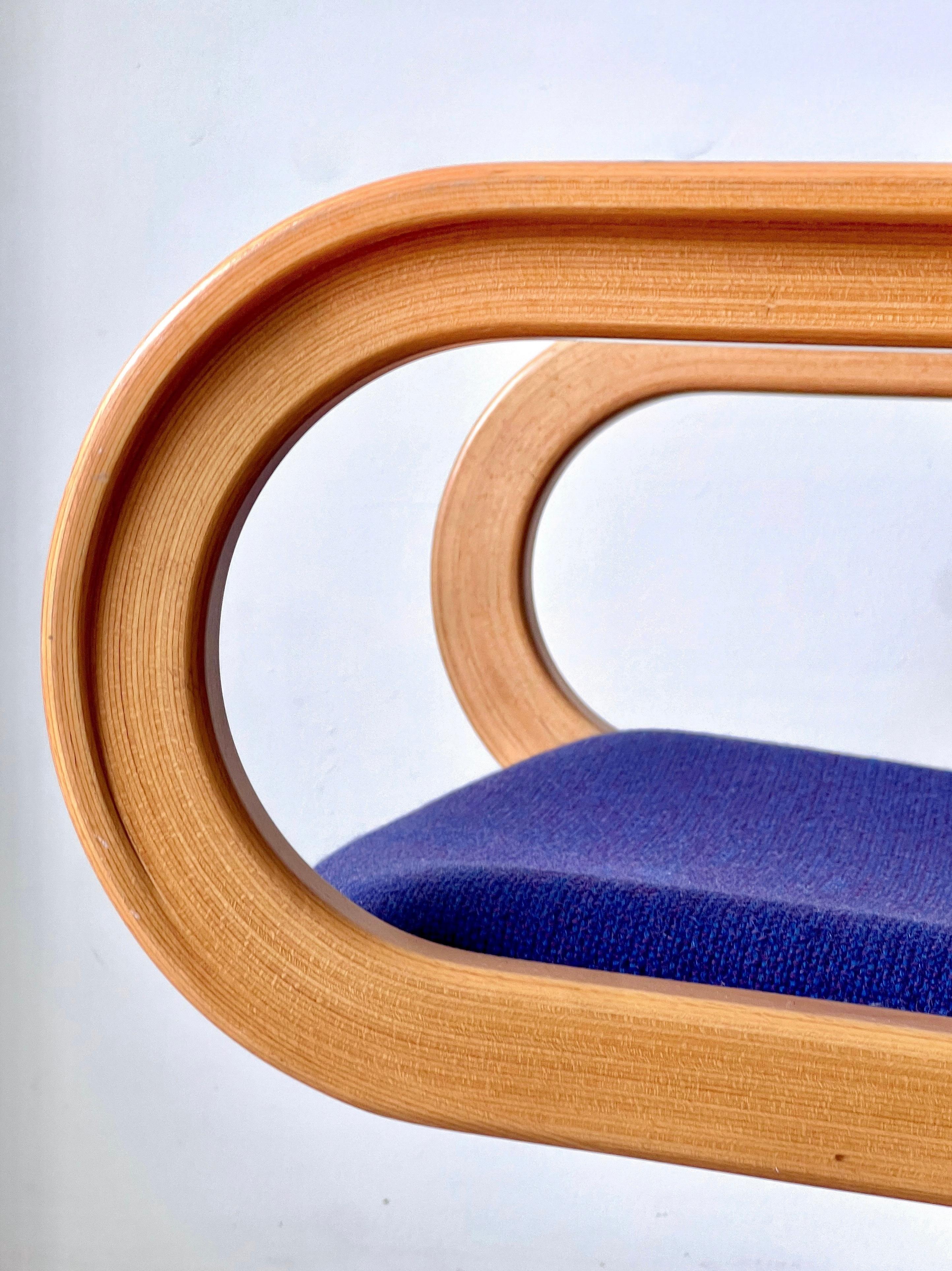 Mid-Century Modern Magnus Olesen blue chair, probably by Rud Thygesen & Johnny Sørensen, Denmark For Sale