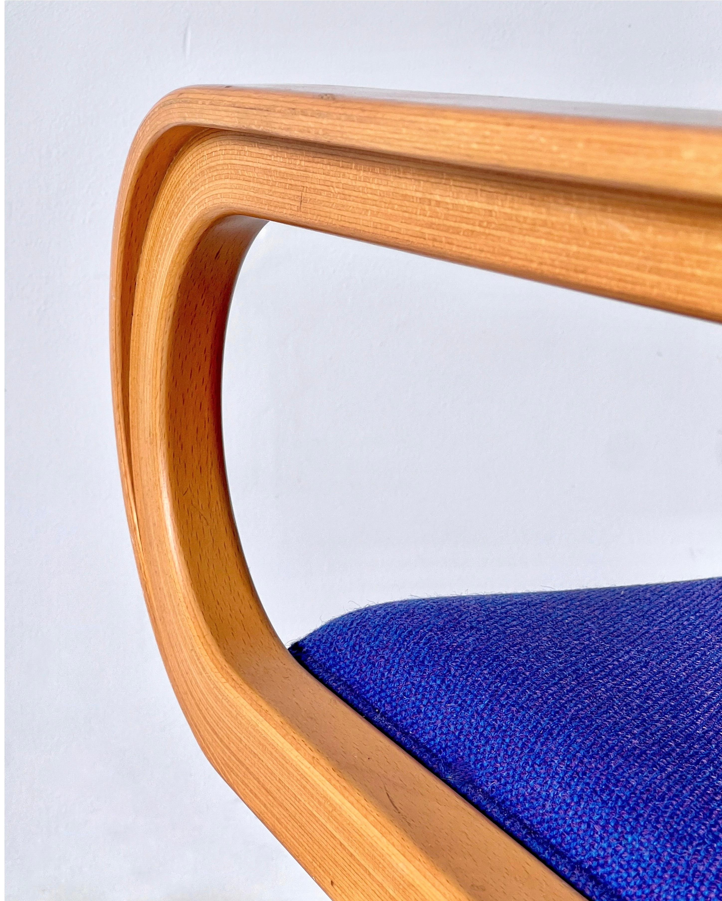 Fabric Magnus Olesen blue chair, probably by Rud Thygesen & Johnny Sørensen, Denmark For Sale