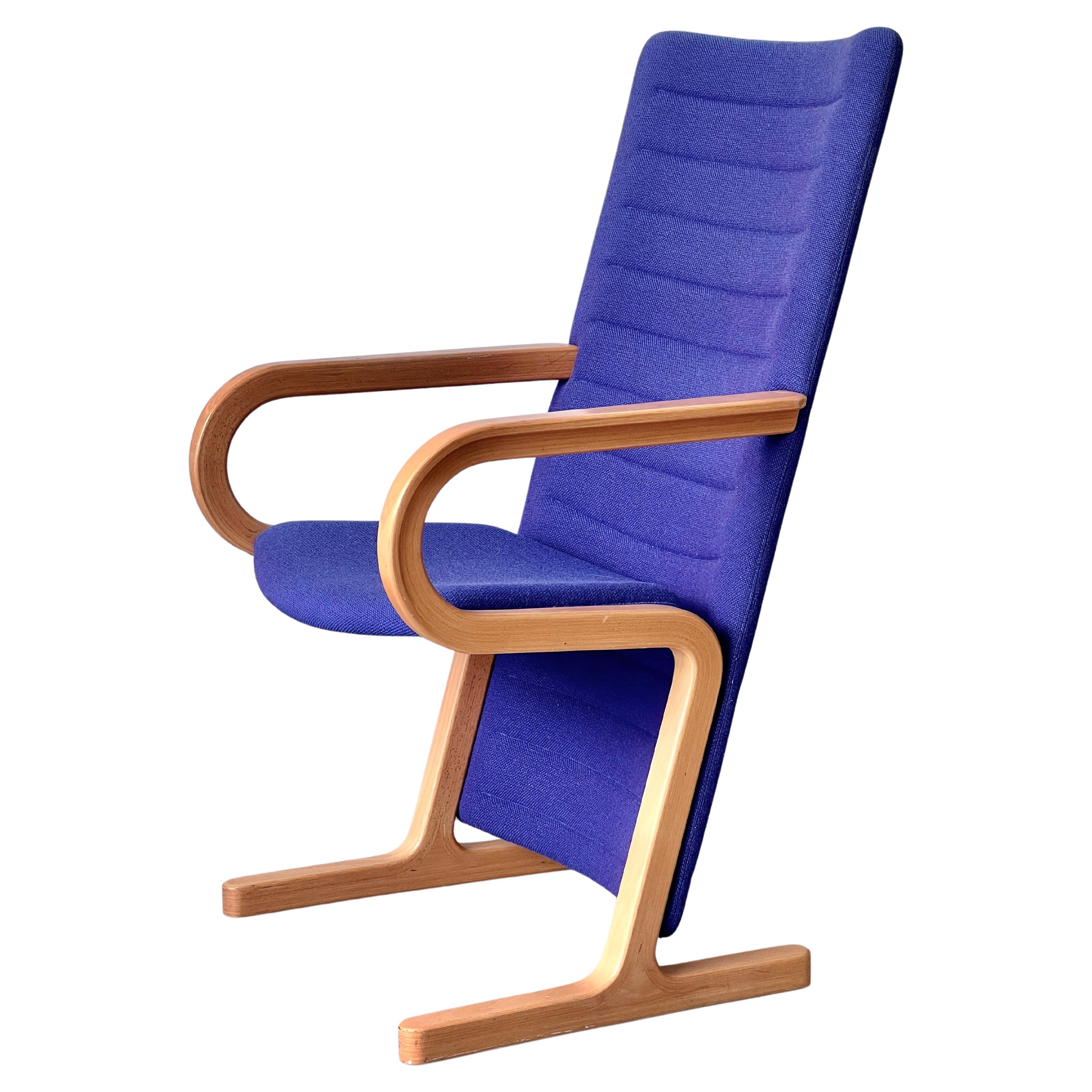 Magnus Olesen blue chair, probably by Rud Thygesen & Johnny Sørensen, Denmark