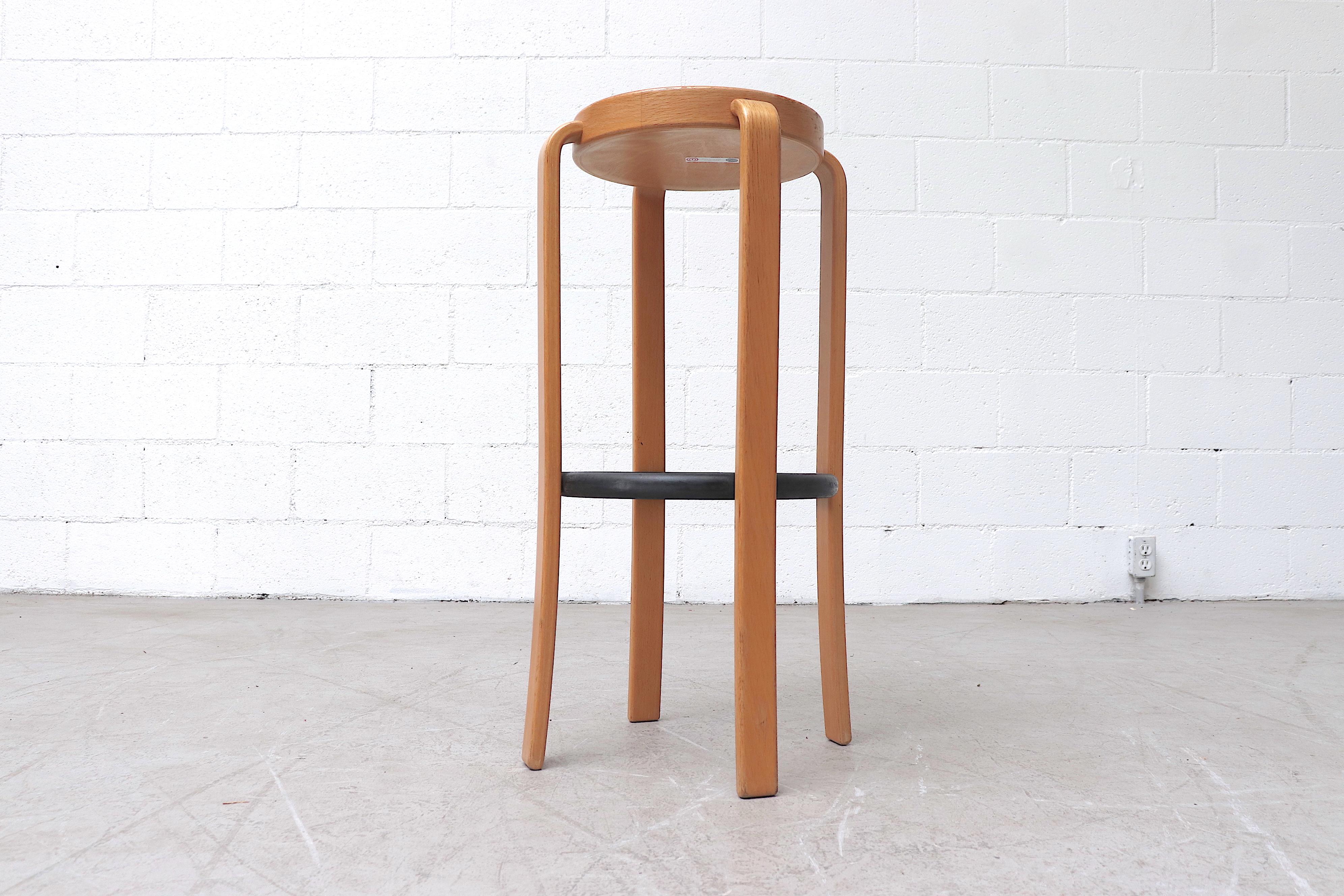 Magnus Olesen Danish Birch Bar Stools In Good Condition In Los Angeles, CA