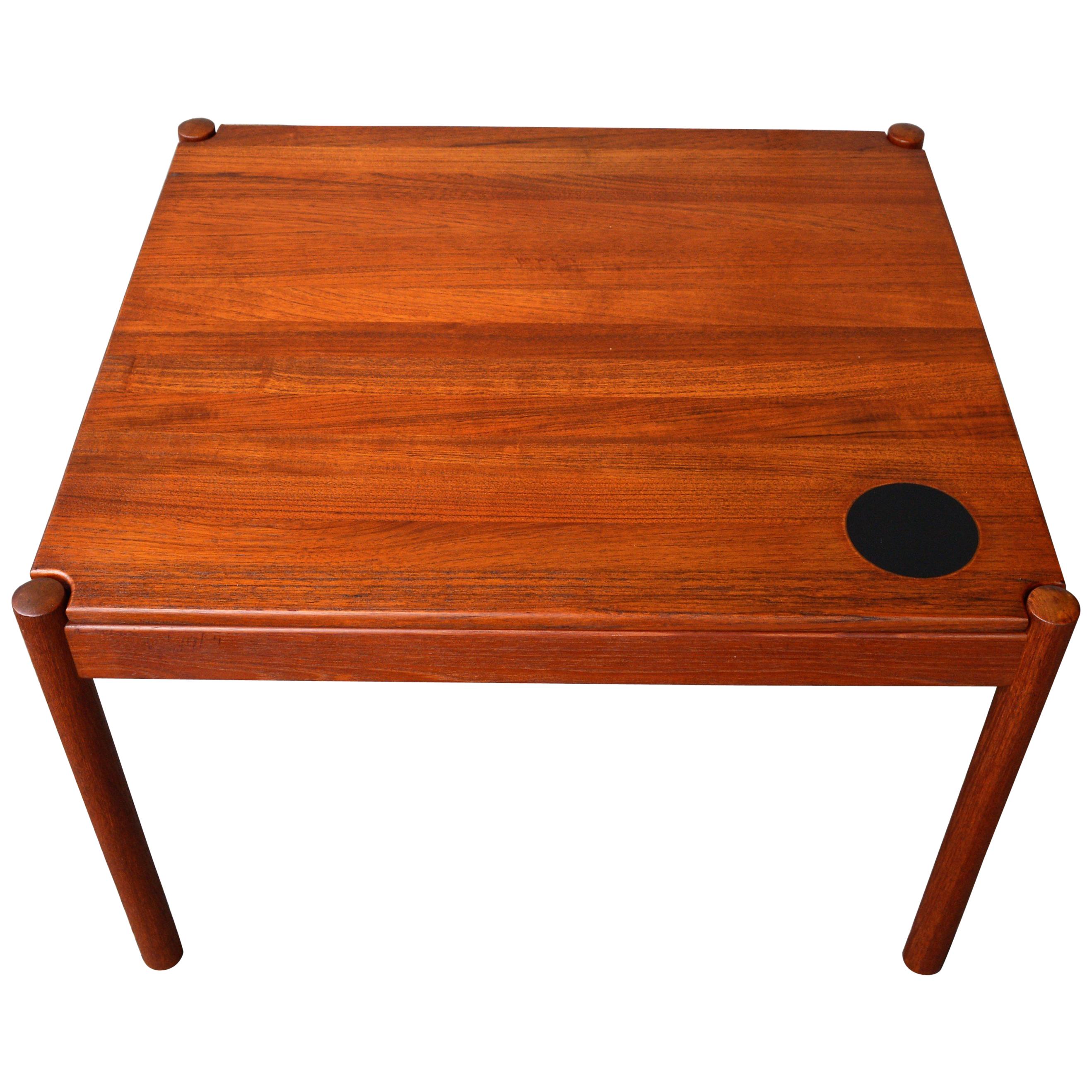 Magnus Olesen Flip Top Solid Teak Side or Coffee Table for Durup 1960s Denmark