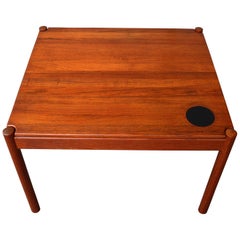 Magnus Olesen Flip Top Solid Teak Side or Coffee Table for Durup 1960s Denmark