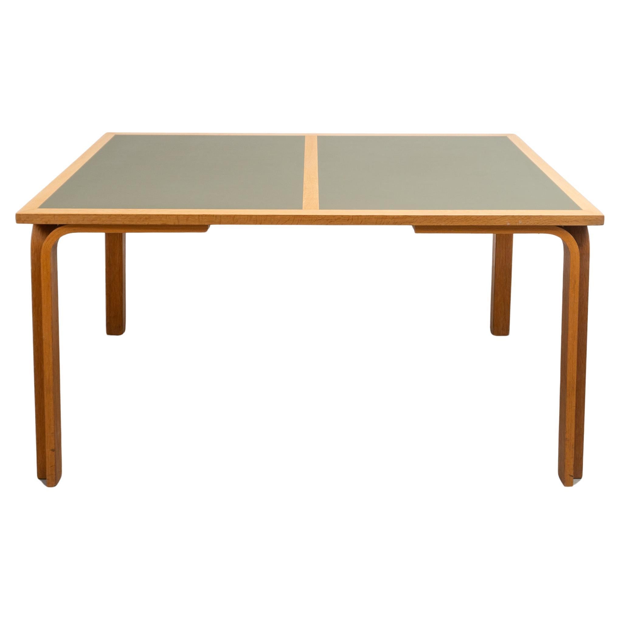 Magnus Olesen Labeled Made in Denmark Green Olive Table Top, 1970s