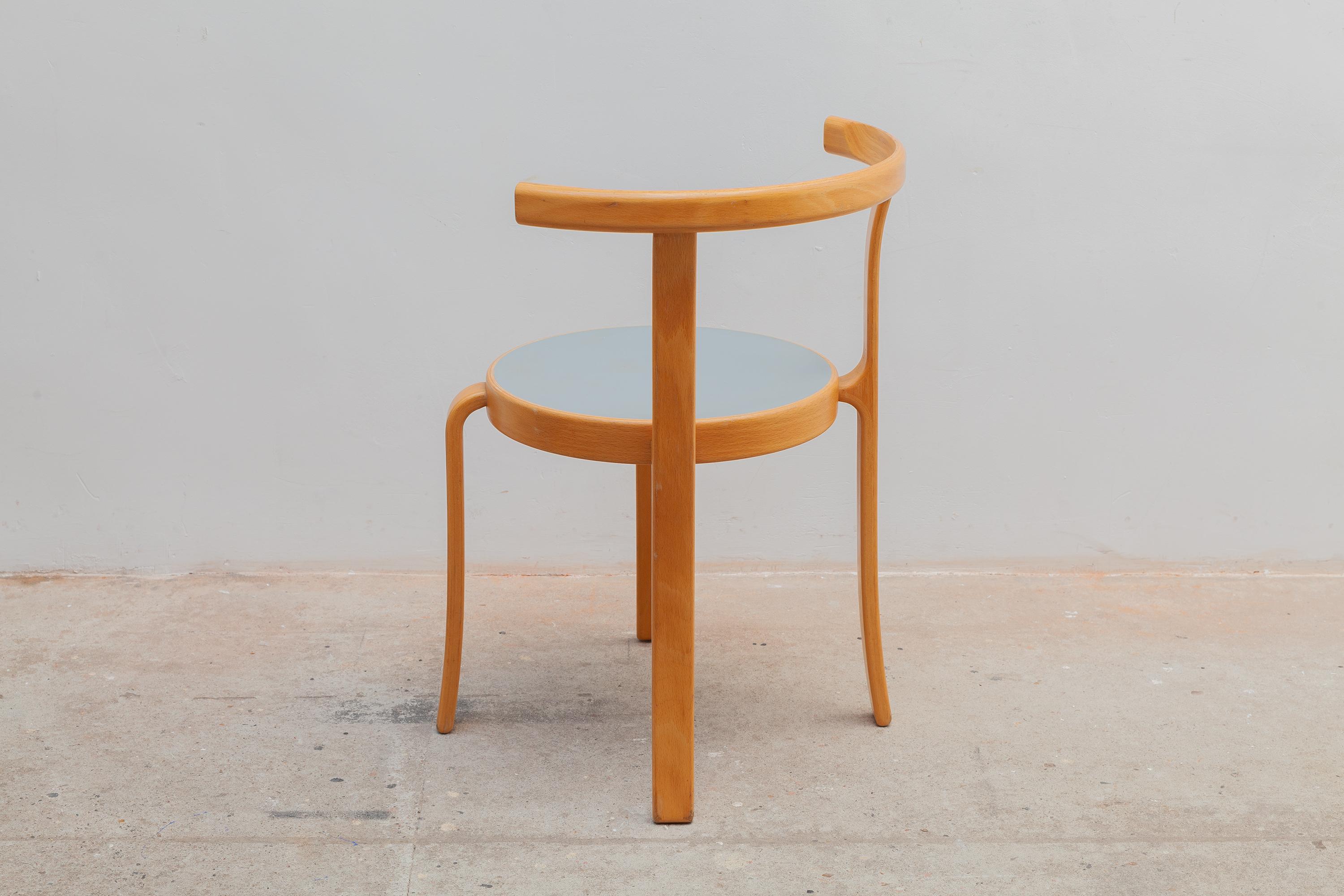 20th Century Magnus Olesen Set Round Table and Four Stacking Chairs, Denmark