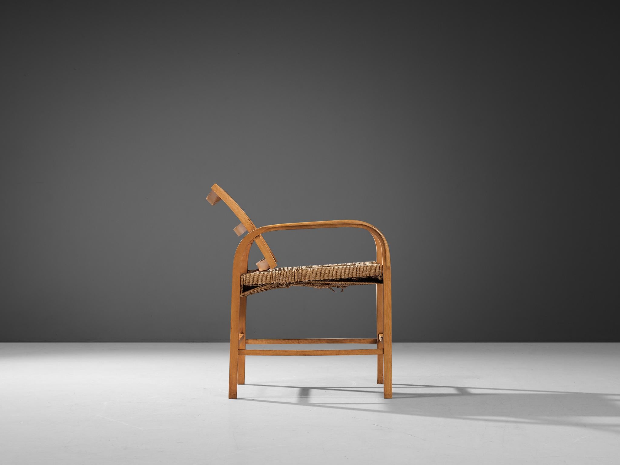 Milieu du XXe siècle Fauteuil Magnus Stephensen avec assise en algues en vente