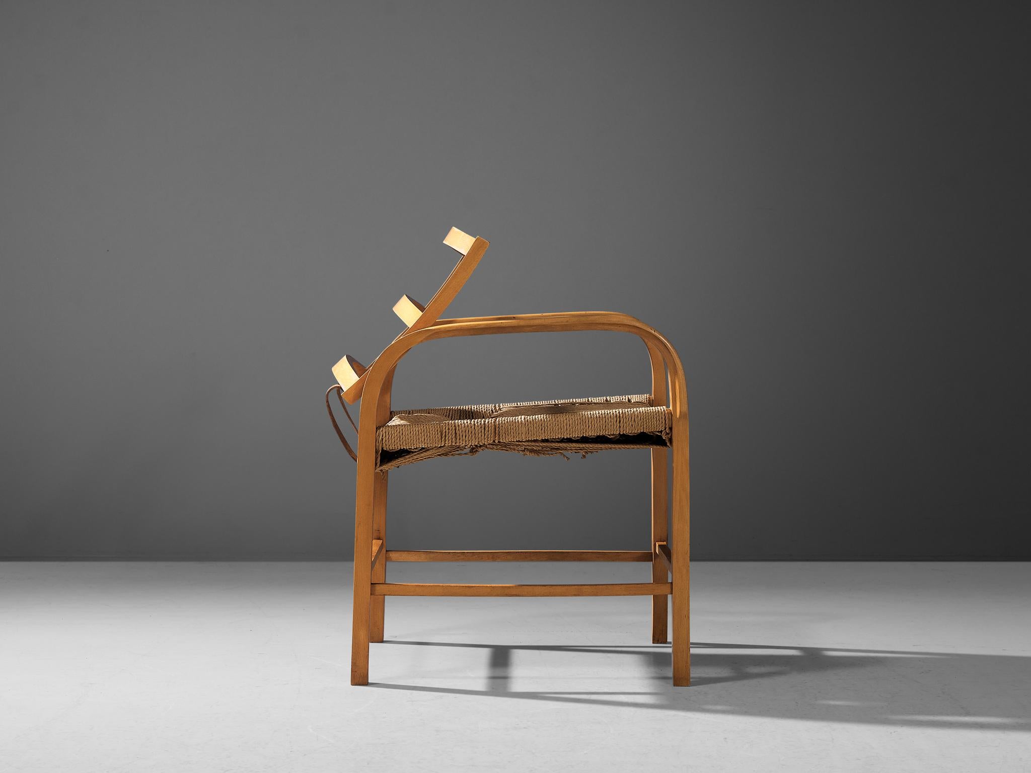 Mid-20th Century Magnus Stephensen Armchair with Seaweed Seat For Sale