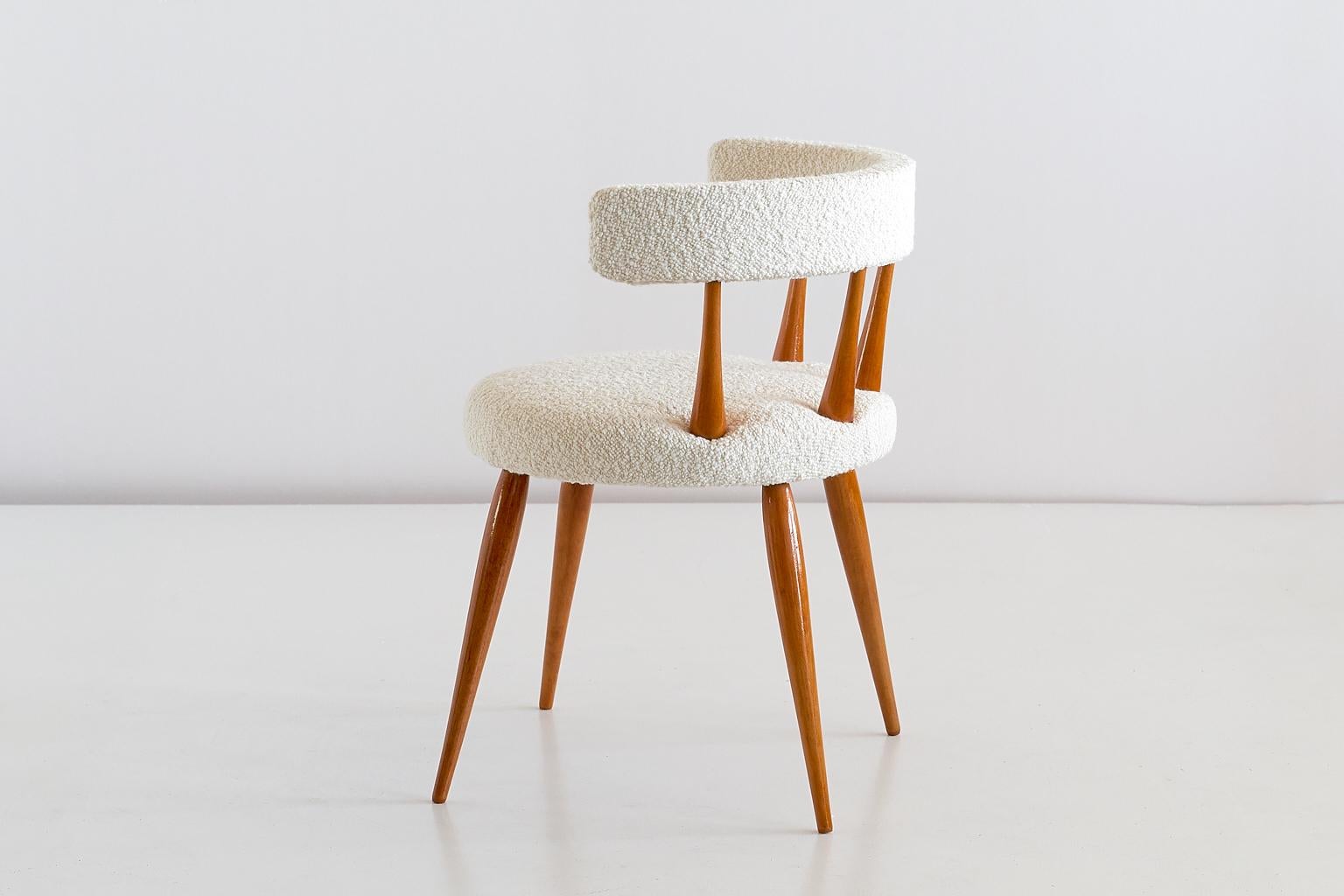 Magnus Stephensen Attributed Chair in Beech and Dedar Bouclé, Denmark, 1950s 2