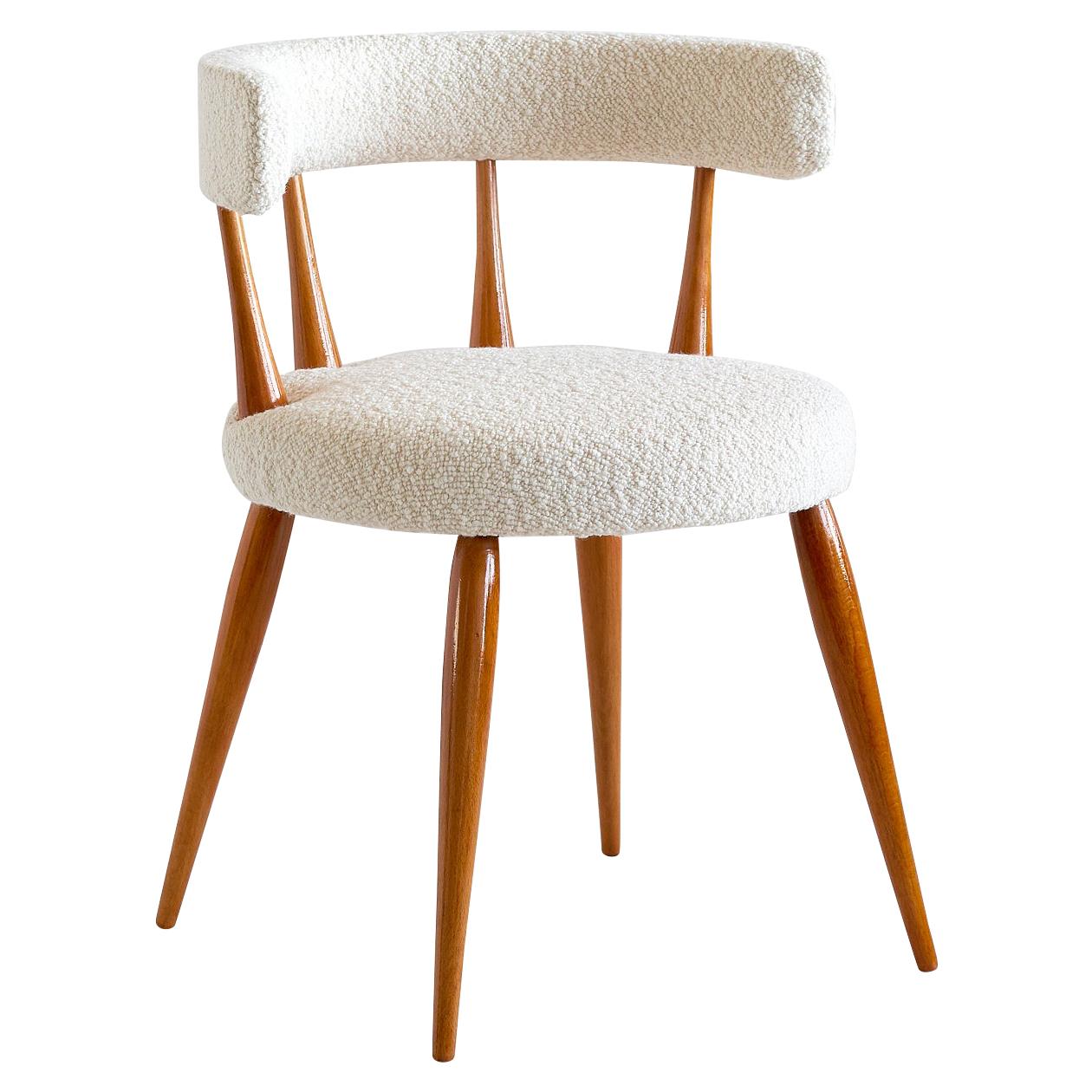 Magnus Stephensen Attributed Chair in Beech and Dedar Bouclé, Denmark, 1950s