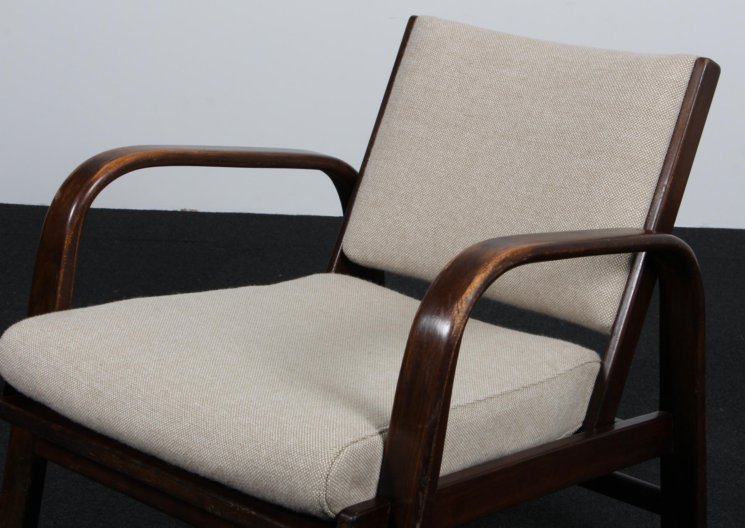 Danois Chaise longue Magnus Stephensen en hêtre, canne et laine, Fritz Hansen années 1930 en vente