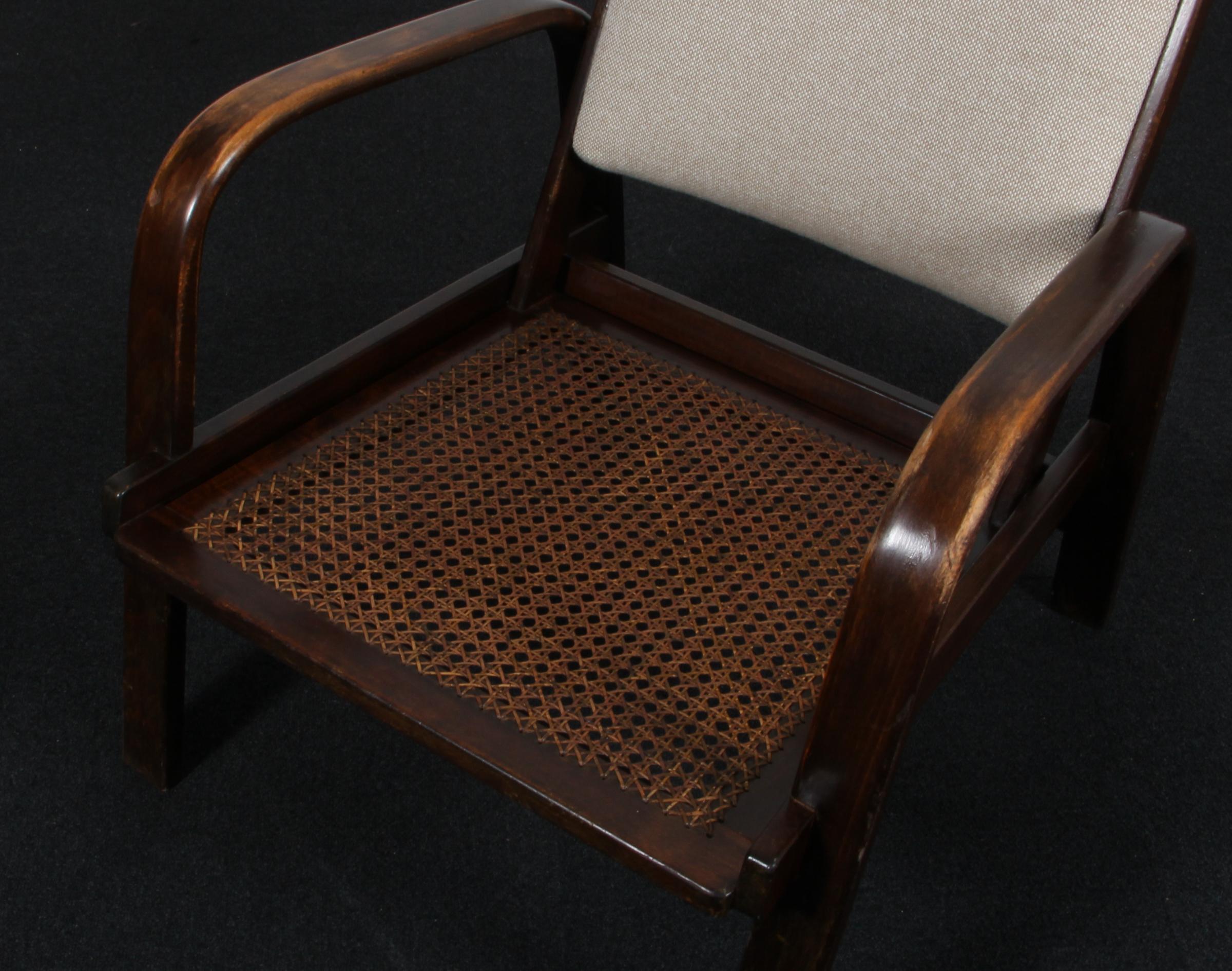 Chaise longue Magnus Stephensen en hêtre, canne et laine, Fritz Hansen années 1930 en vente 1