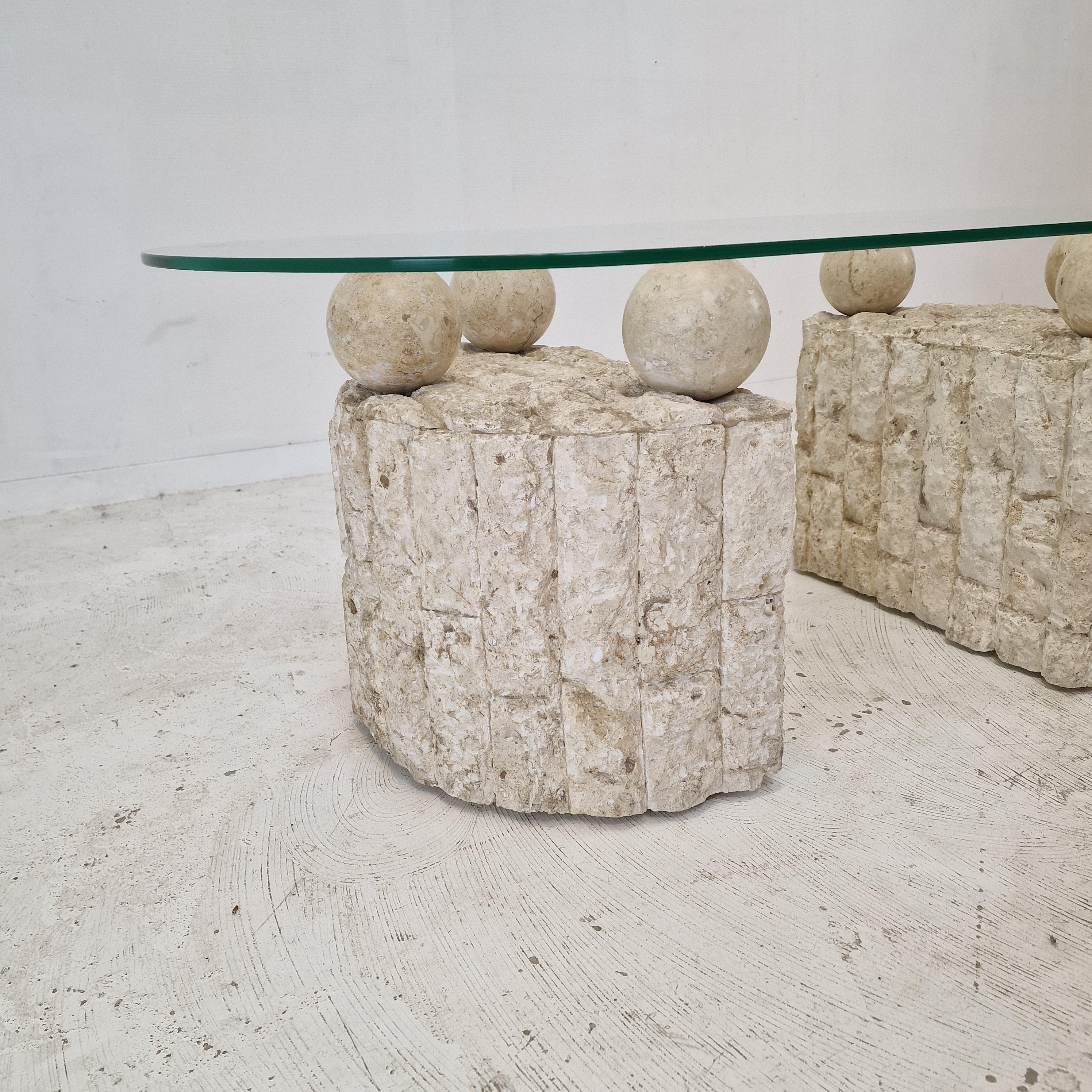 Magnussen Ponte Mactan Stone Coffee or Fossil Stone Table, 1980s For Sale 3