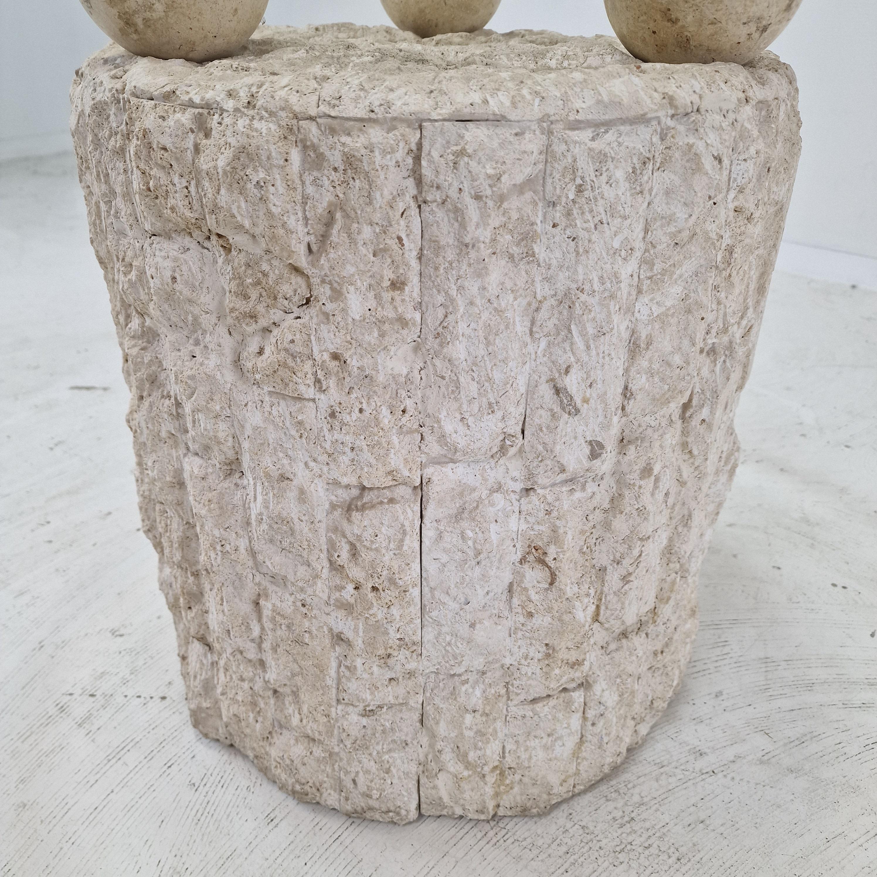 Magnussen Ponte Mactan Stone Coffee or Fossil Stone Table, 1980s 5