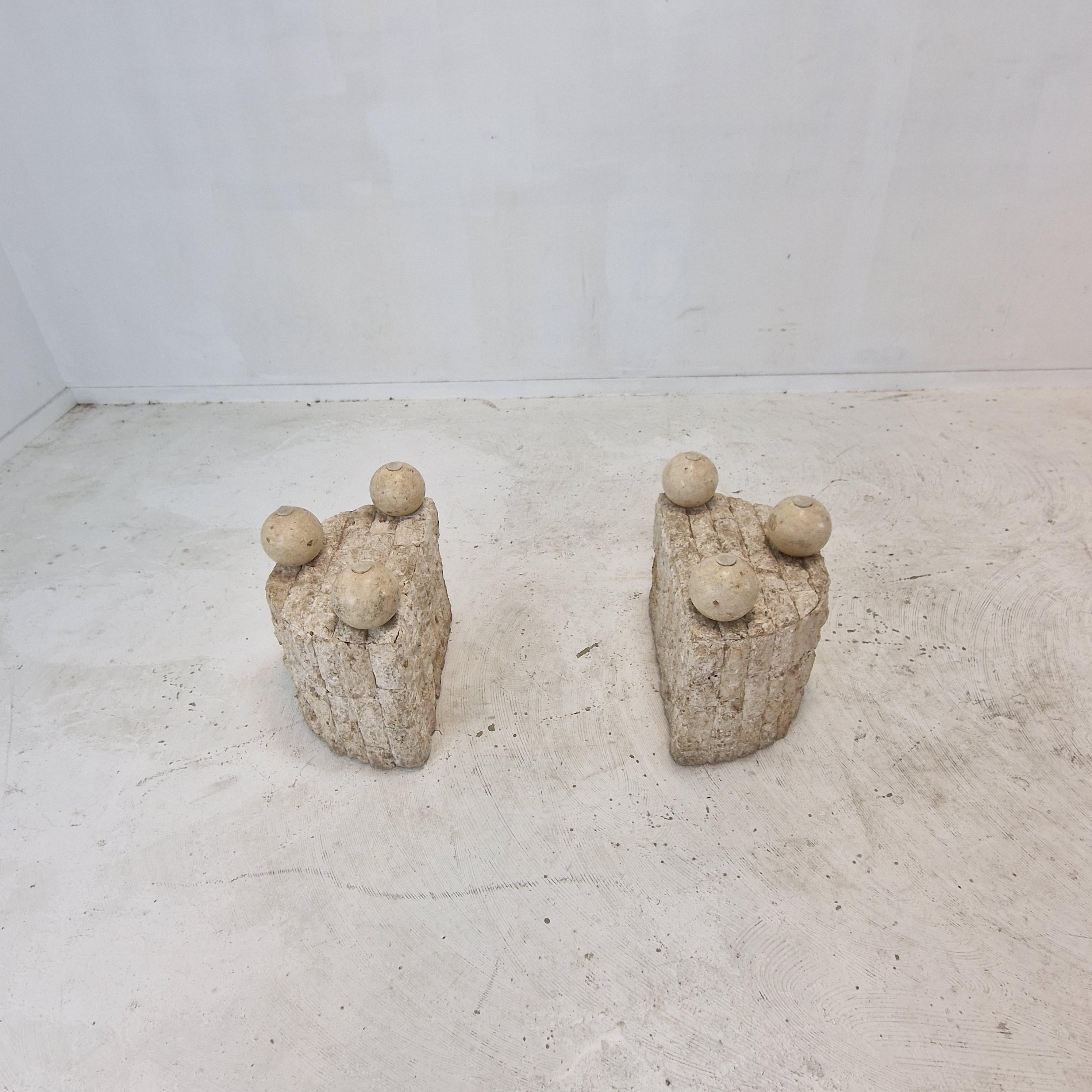 Table basse en pierre de Ponte Mactan ou pierre fossile de Magnussen, années 1980 en vente 8