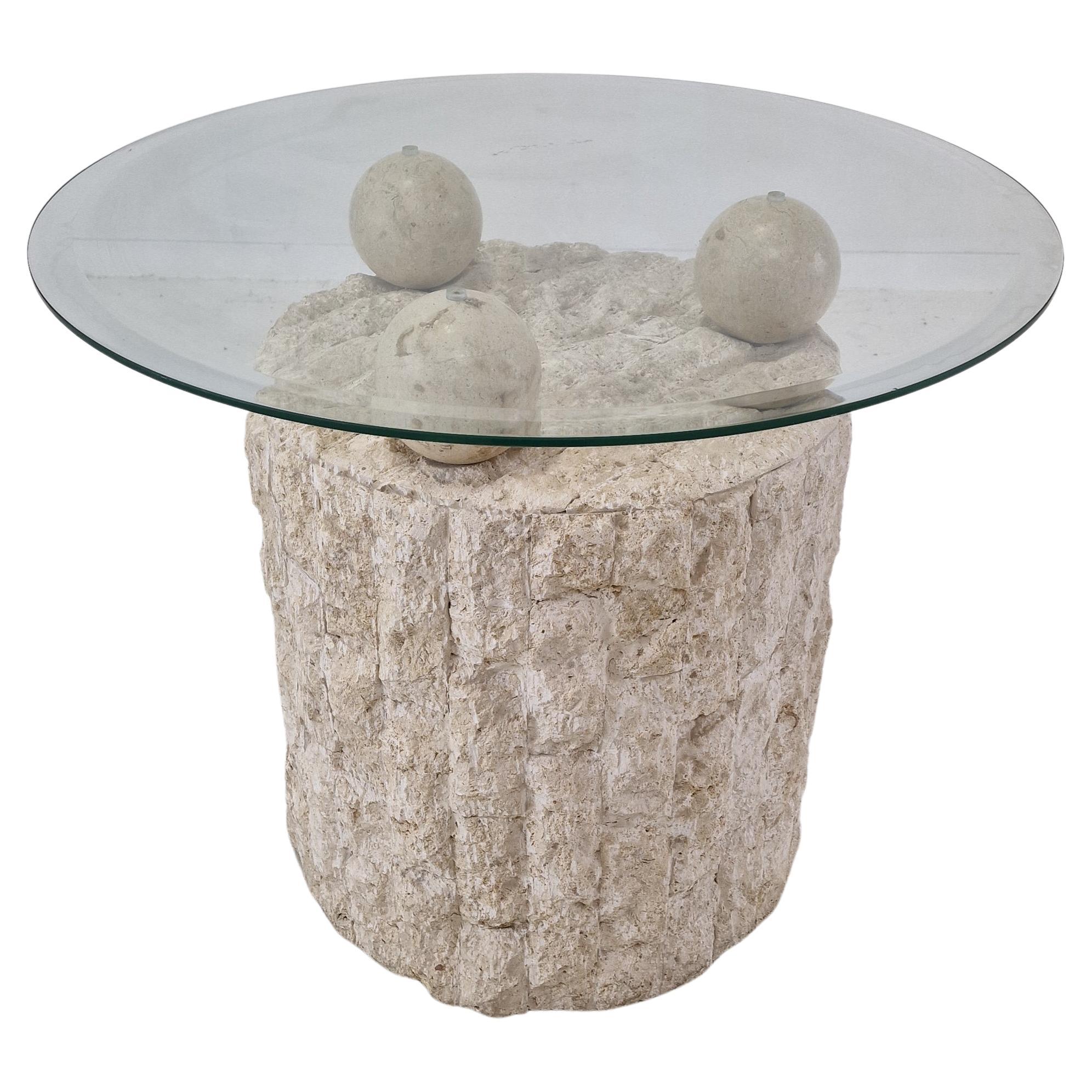 Magnussen Ponte Mactan Stone Coffee or Fossil Stone Table, 1980s