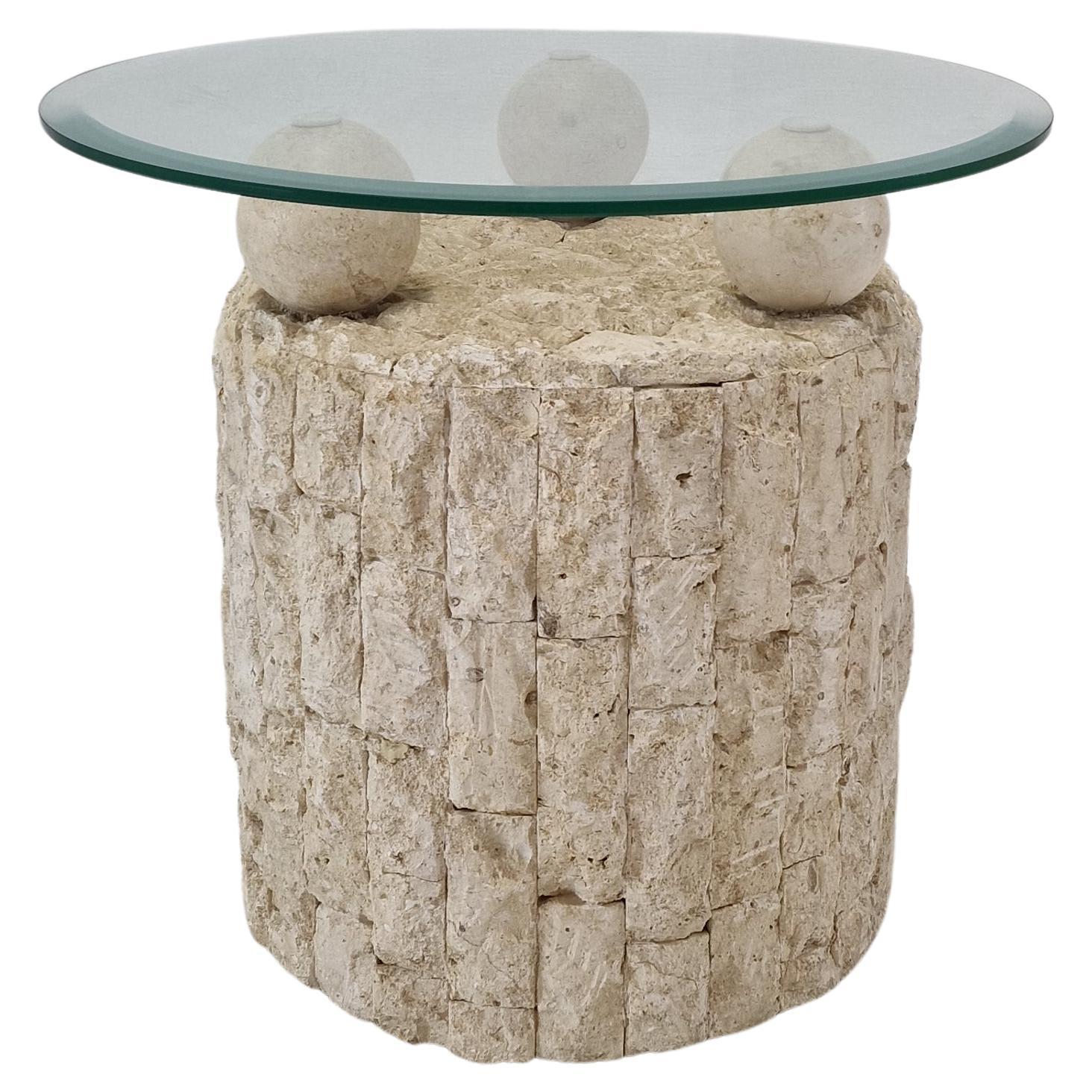 Magnussen Ponte Mactan Stone Coffee or Fossil Stone Table, 1980s