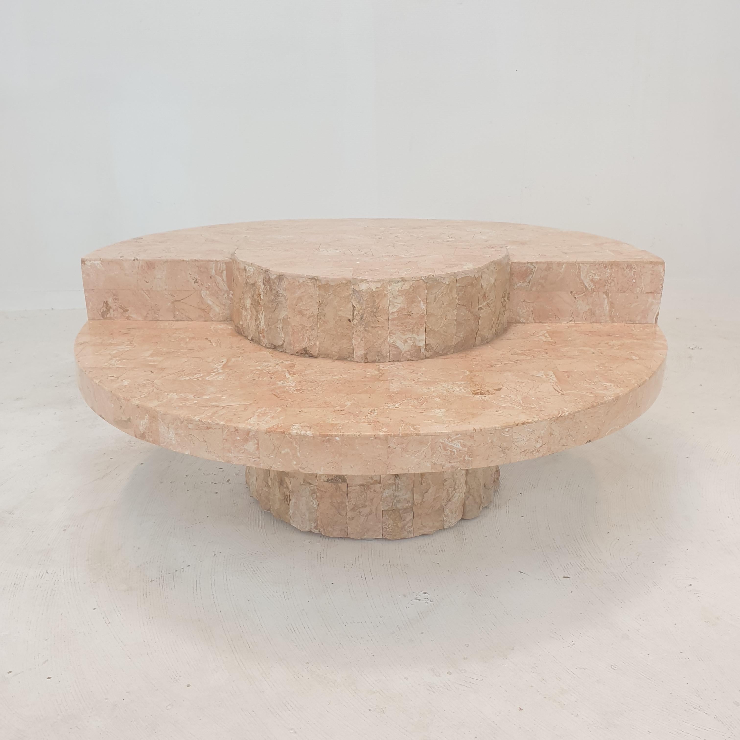 Late 20th Century Magnussen Ponte Mactan Stone or Fossil Stone Coffee Table, 1980s